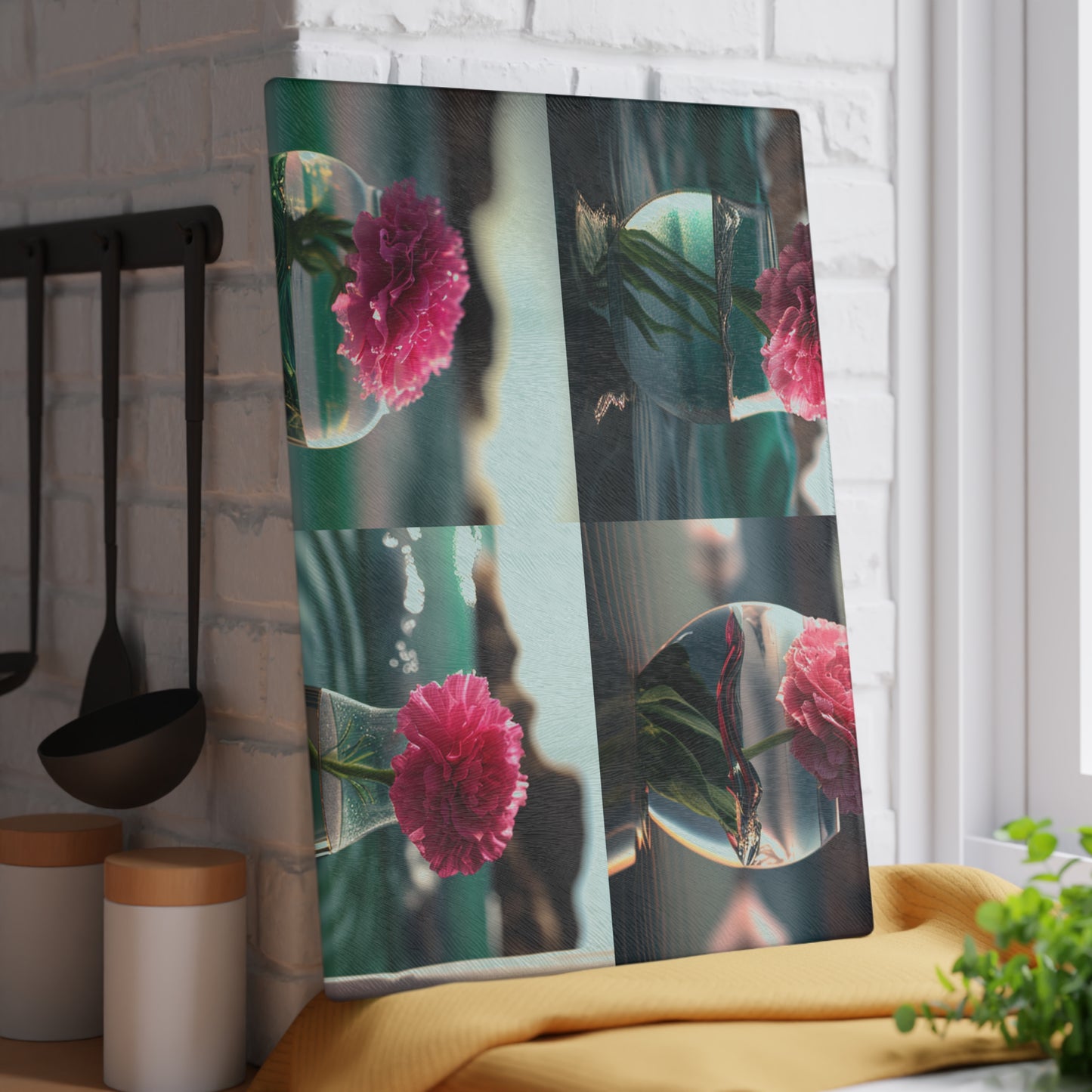 Glass Cutting Board Carnation 5