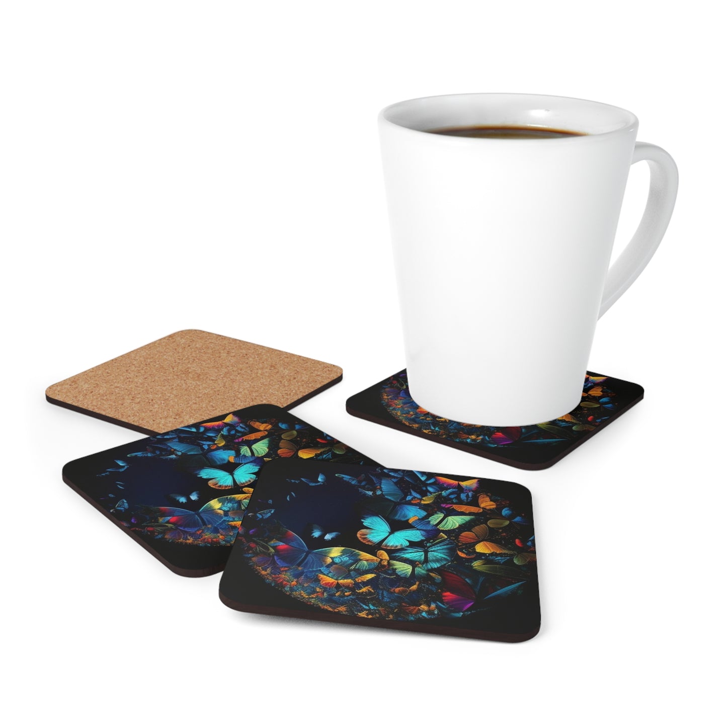 Corkwood Coaster Set Moon Butterfly 1