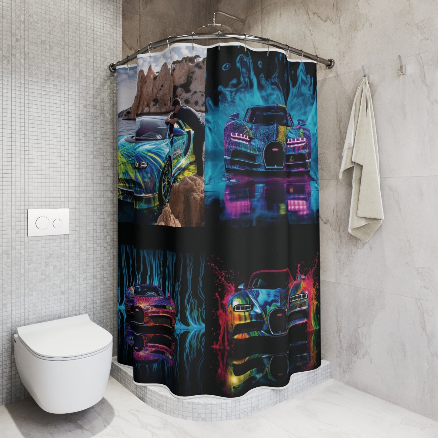 Polyester Shower Curtain Bugatti Water 5