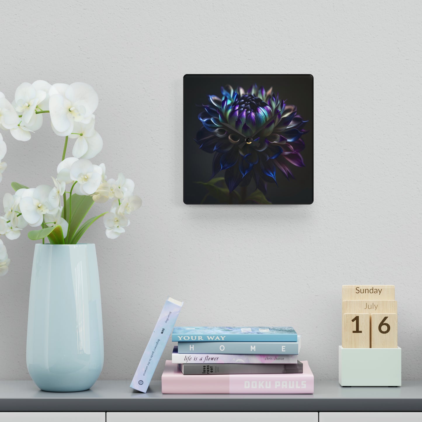 Acrylic Wall Clock Dahlia Purple 4