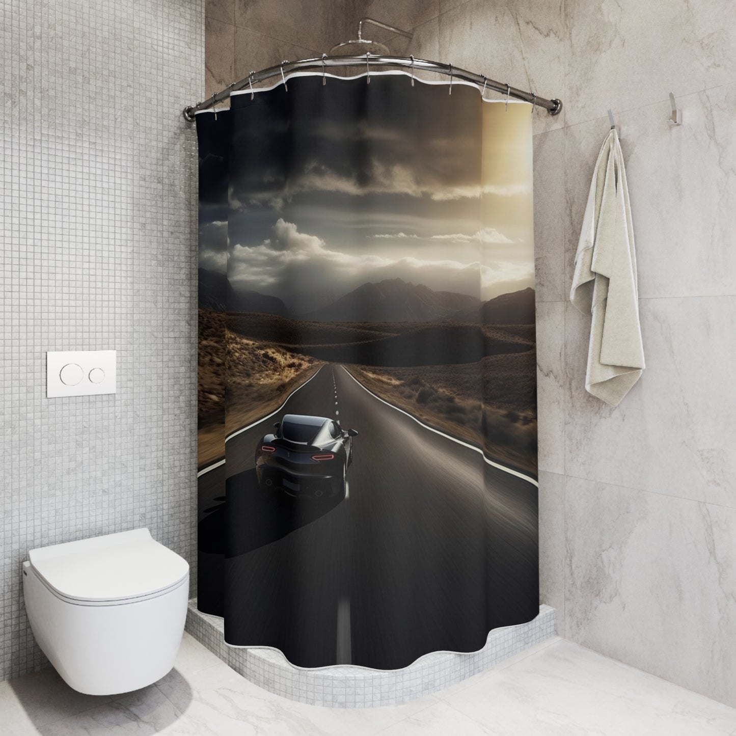 Polyester Shower Curtain Ferrari Road 3