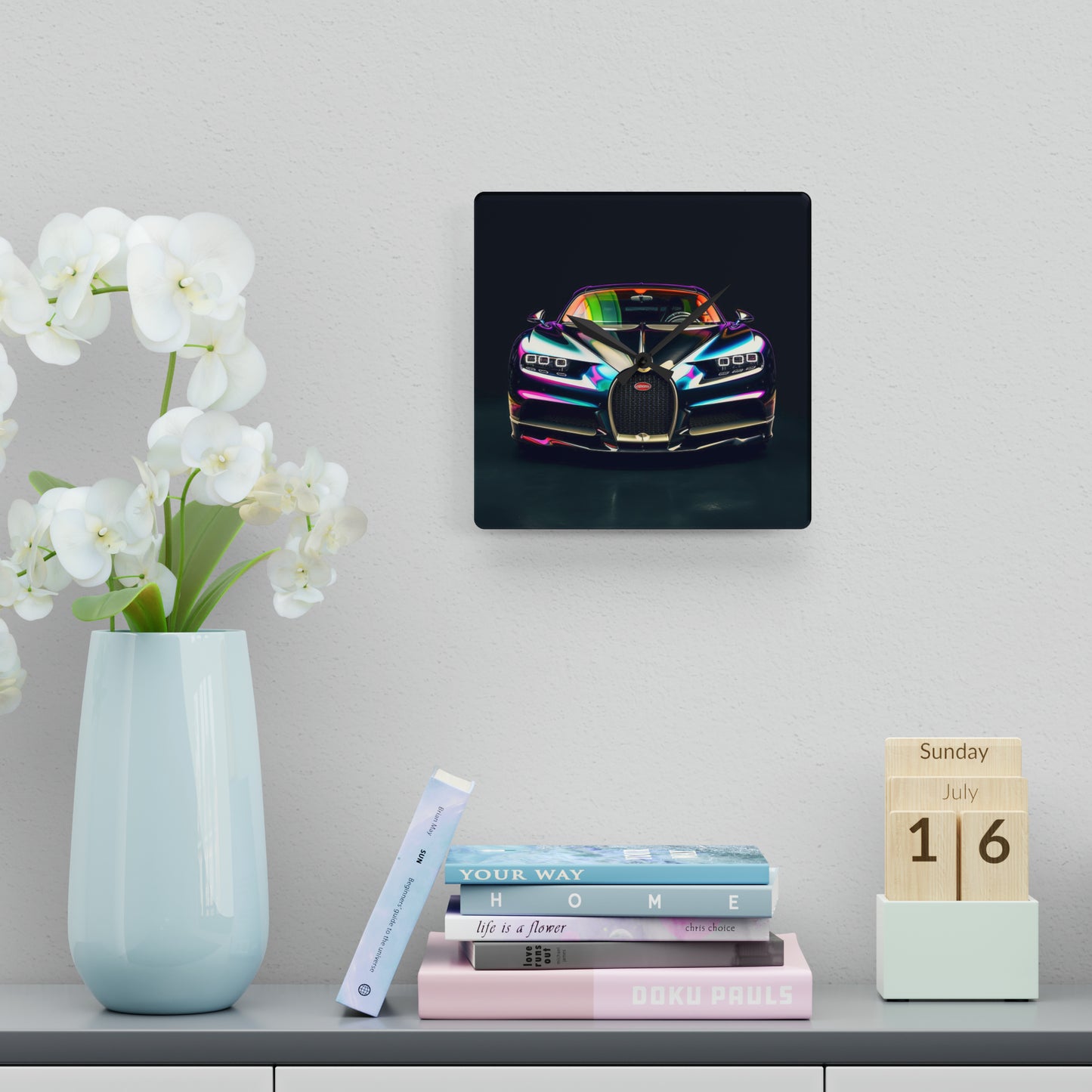 Acrylic Wall Clock Hyper Bugatti Chiron 4
