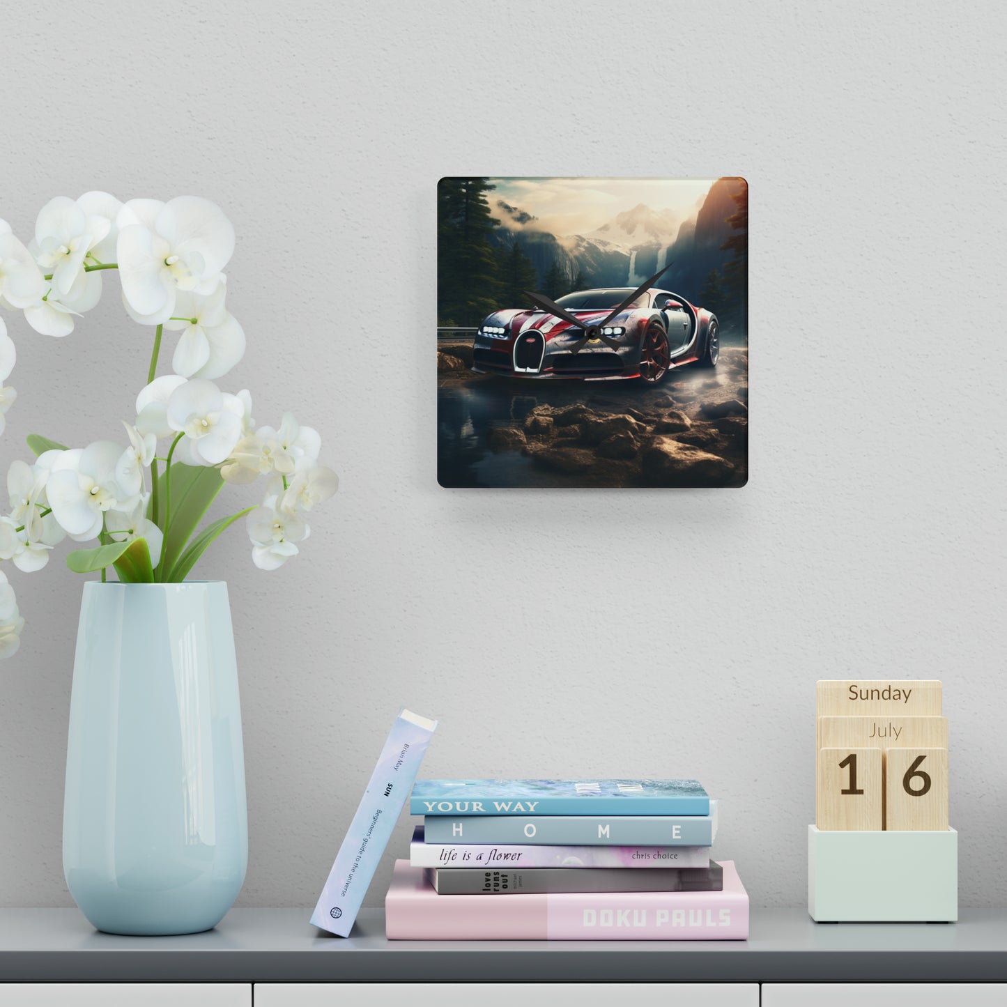 Acrylic Wall Clock Bugatti Waterfall 4