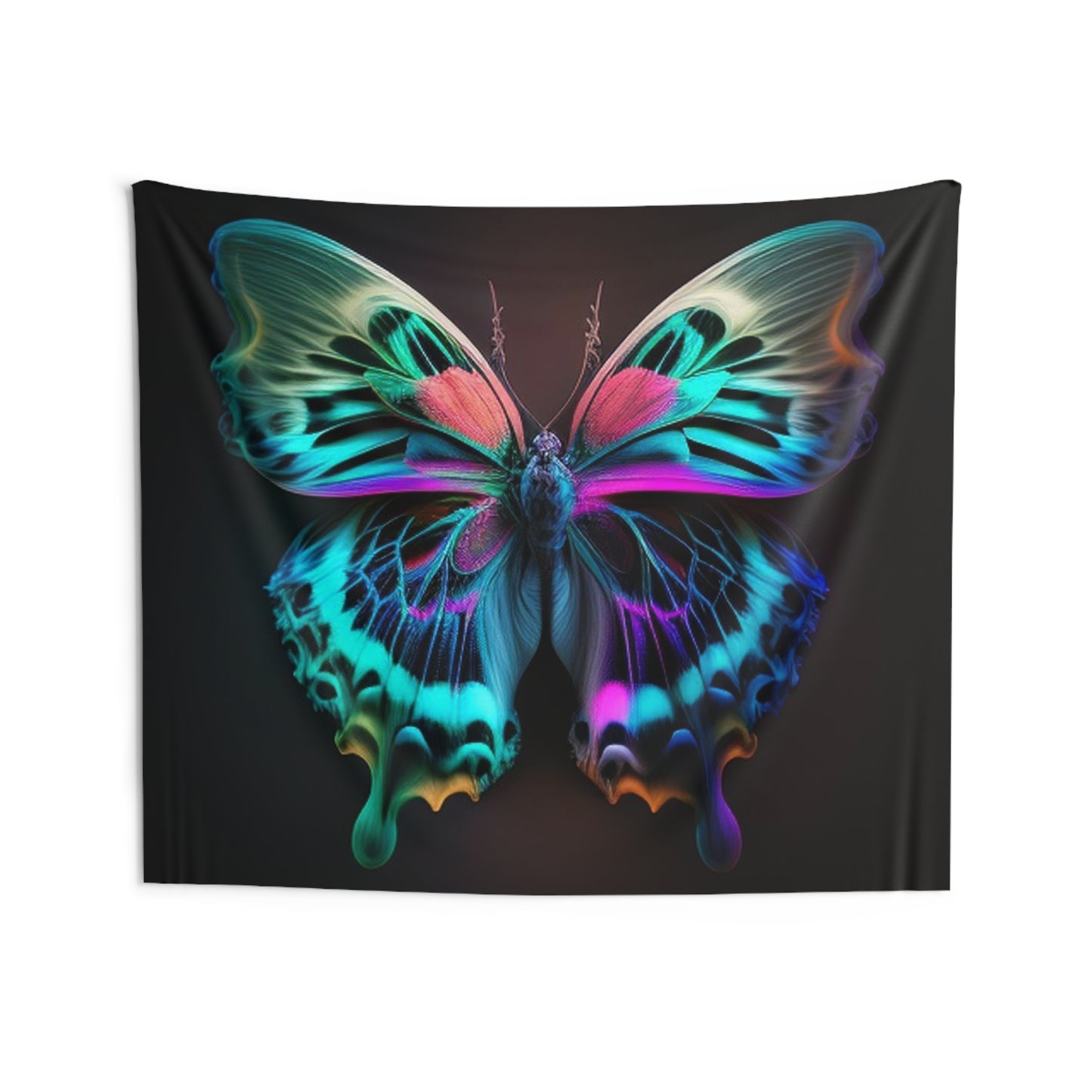 Indoor Wall Tapestries Neon Butterfly Fusion 1