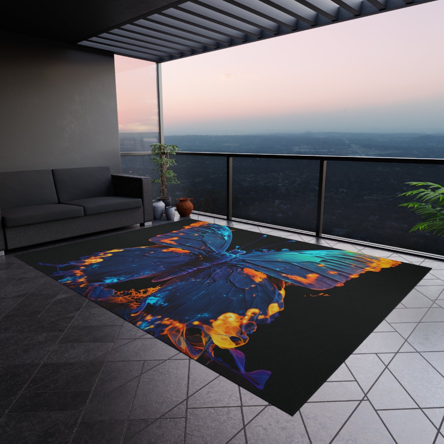 Outdoor Rug Thermal Butterfly 3