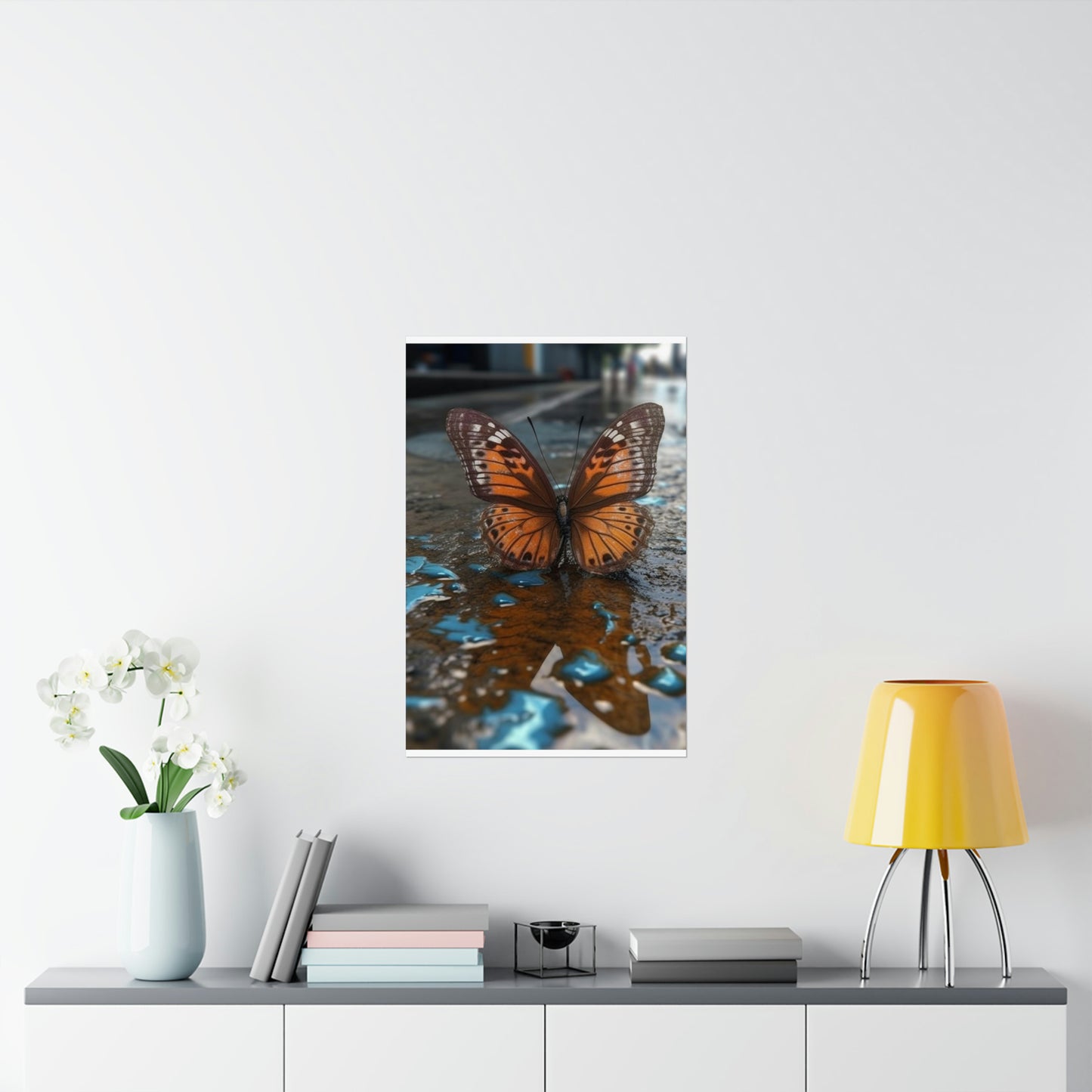 Premium Matte Vertical Posters Water Butterfly Street 2