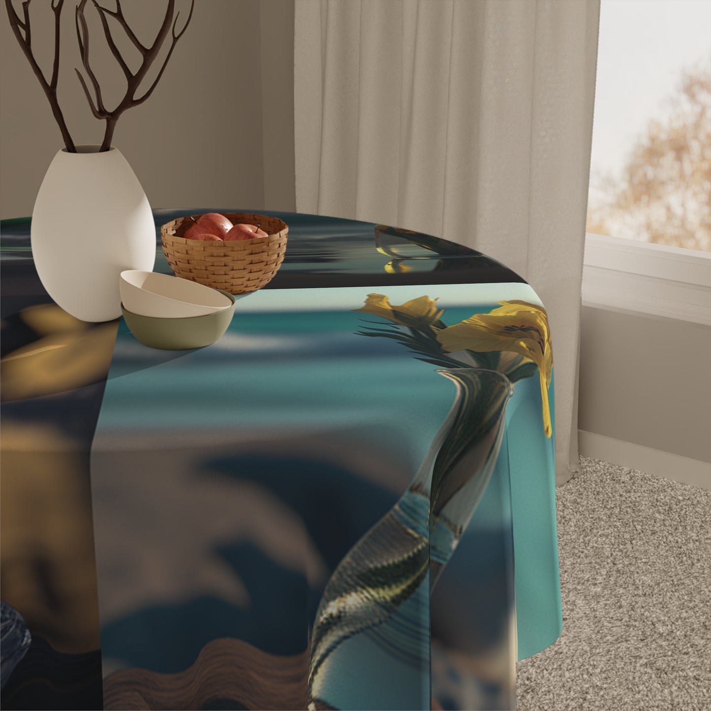 Tablecloth Yellow Gladiolus glass 5
