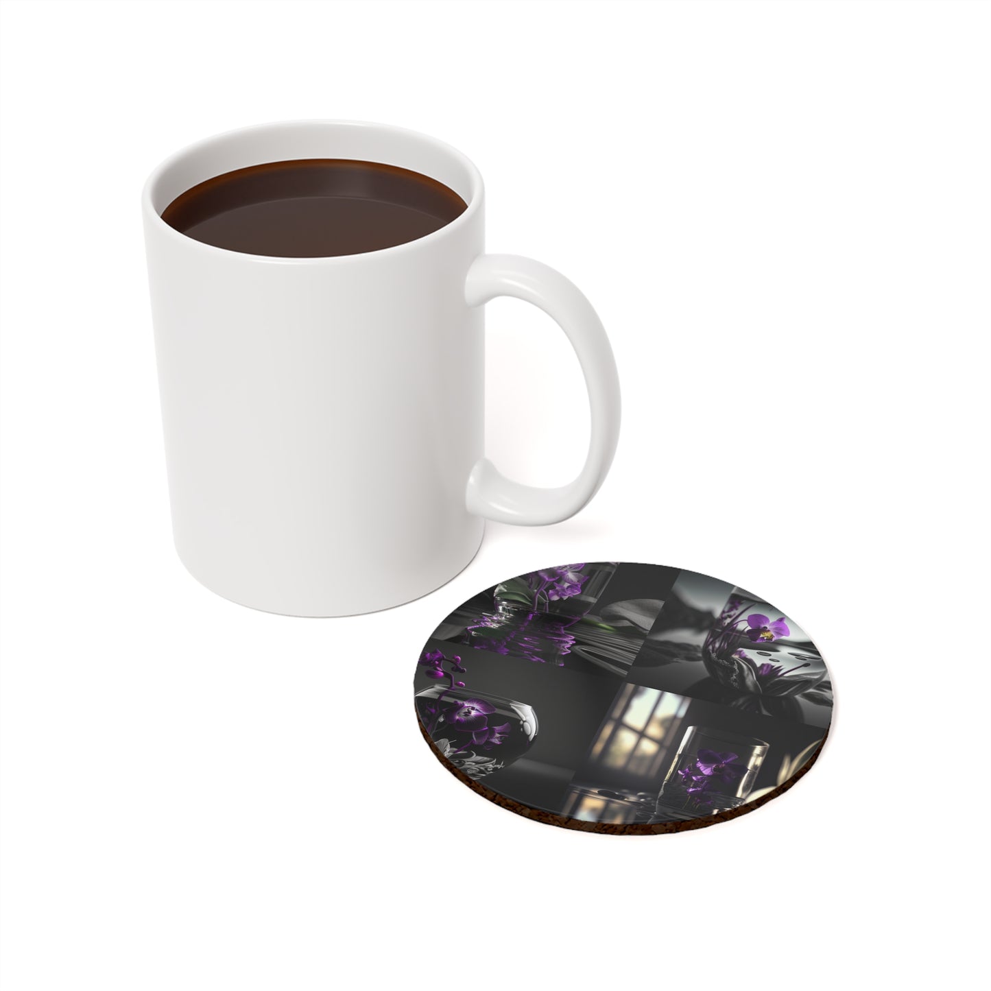 Cork Back Coaster Purple Orchid Glass vase 5
