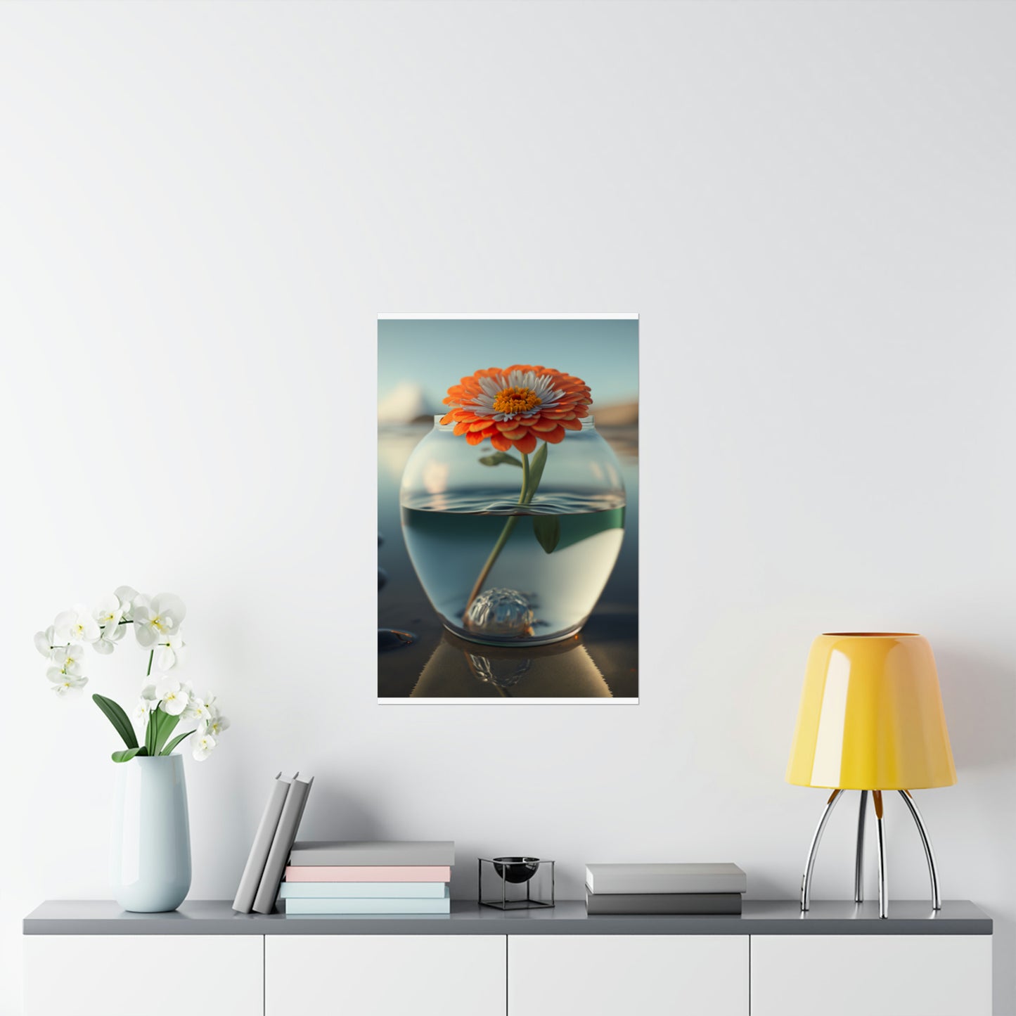 Premium Matte Vertical Posters Orange Zinnia 3