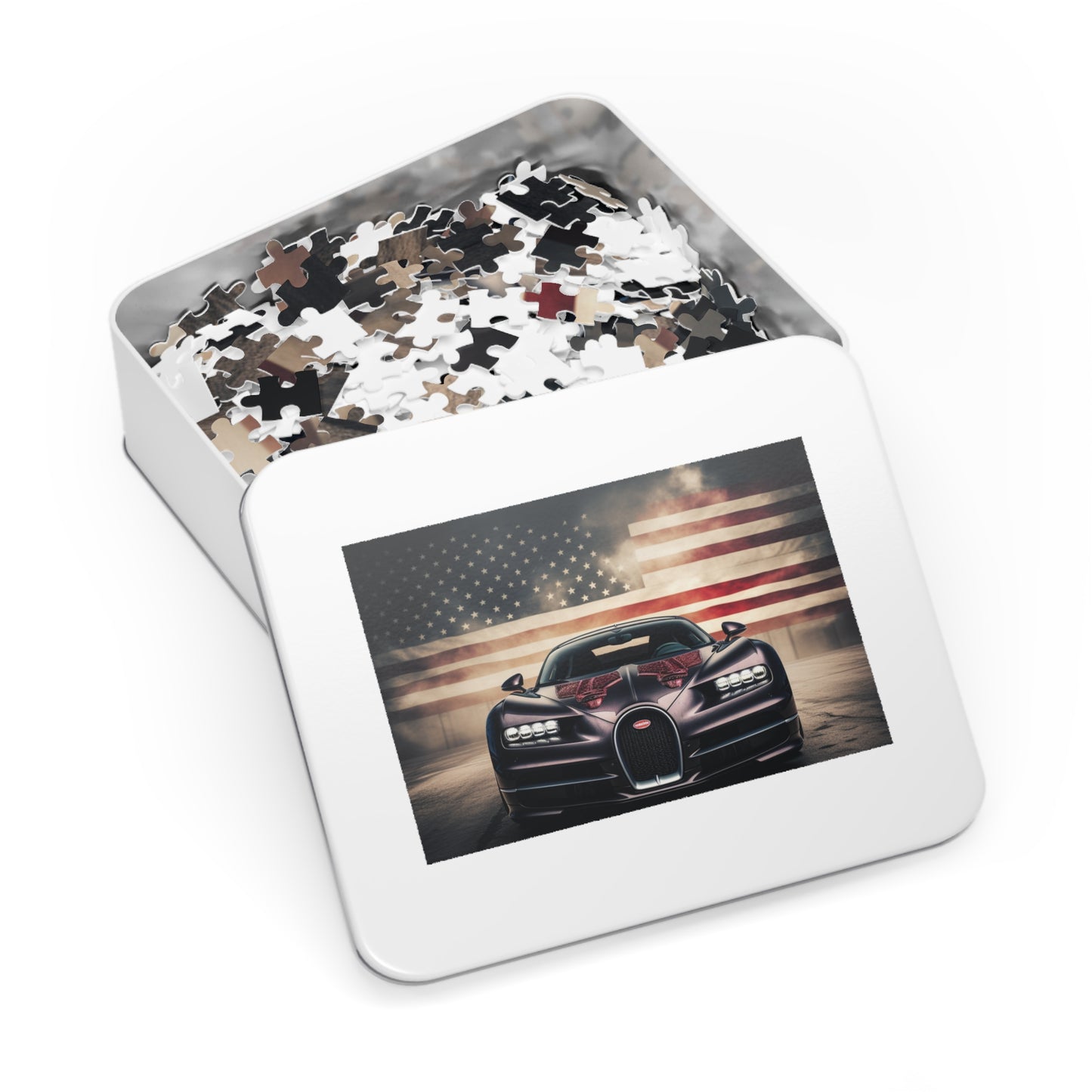 Jigsaw Puzzle (30, 110, 252, 500,1000-Piece) American Flag Background Bugatti 2