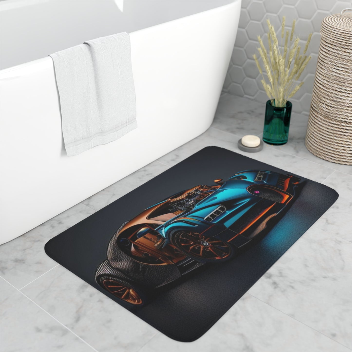 Memory Foam Bath Mat Bugatti Blue 4