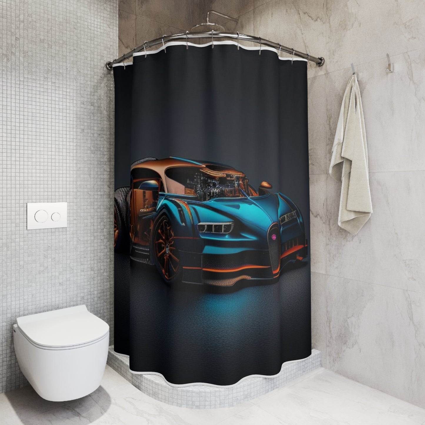 Polyester Shower Curtain Bugatti Blue 4