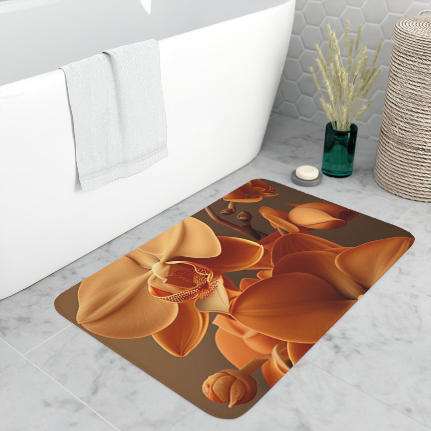 Memory Foam Bath Mat orchid pedals 4