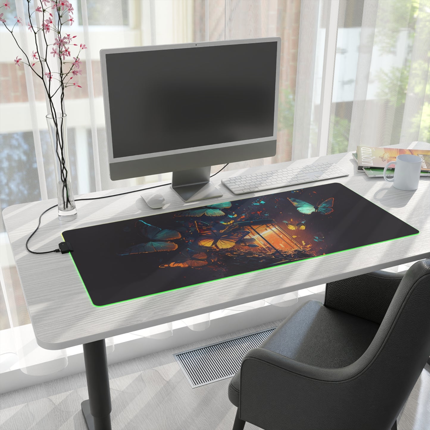 LED Gaming Mouse Pad Street Light Butterfly 1