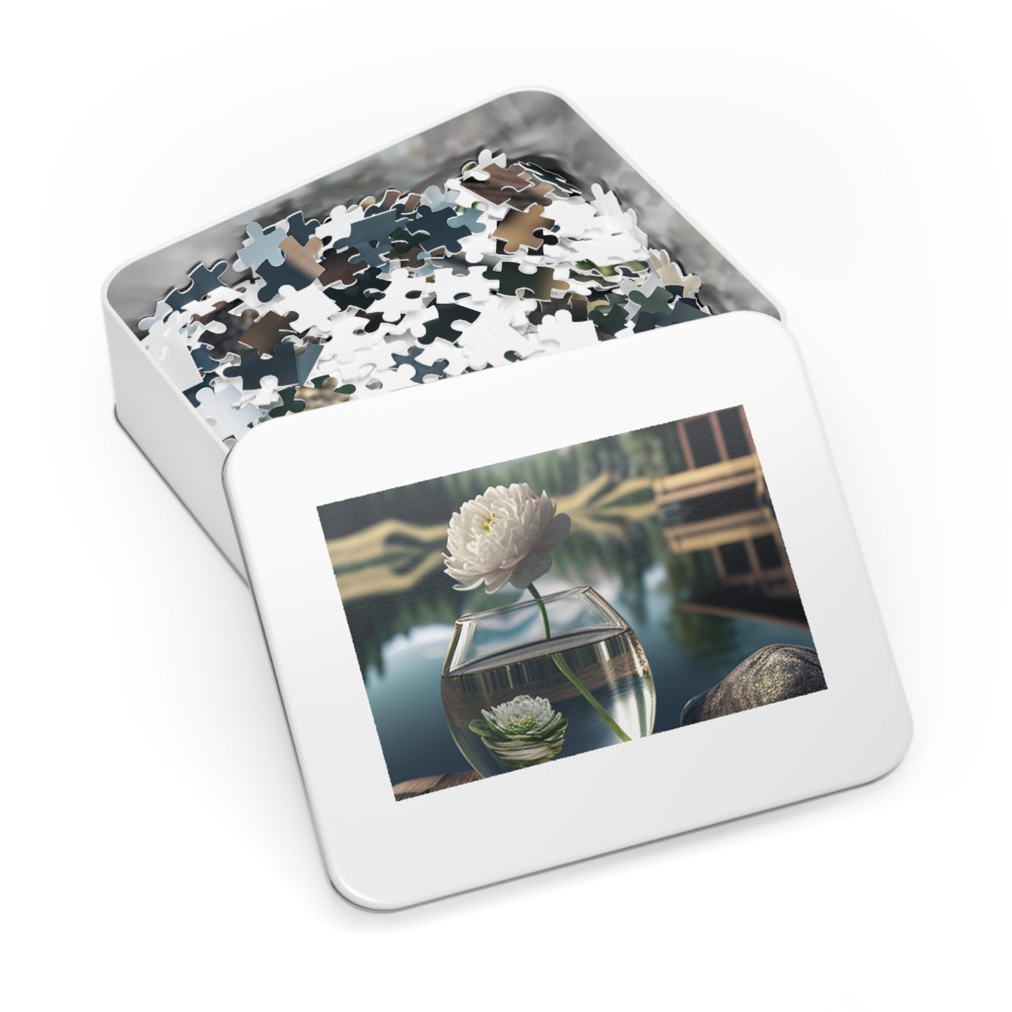Jigsaw Puzzle (30, 110, 252, 500,1000-Piece) White Peony glass vase 2