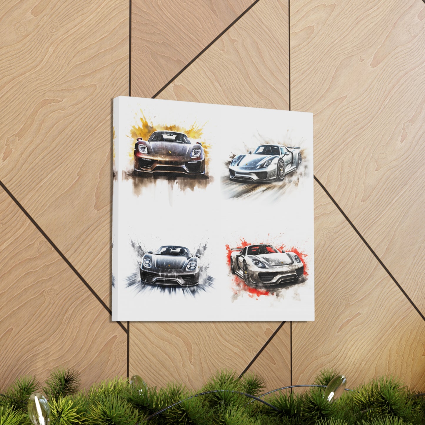 Canvas Gallery Wraps 918 Spyder white background driving fast with water splashing 5