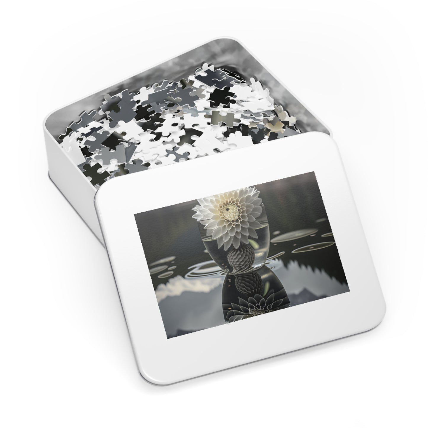 Jigsaw Puzzle (30, 110, 252, 500,1000-Piece) White Dahlia 3