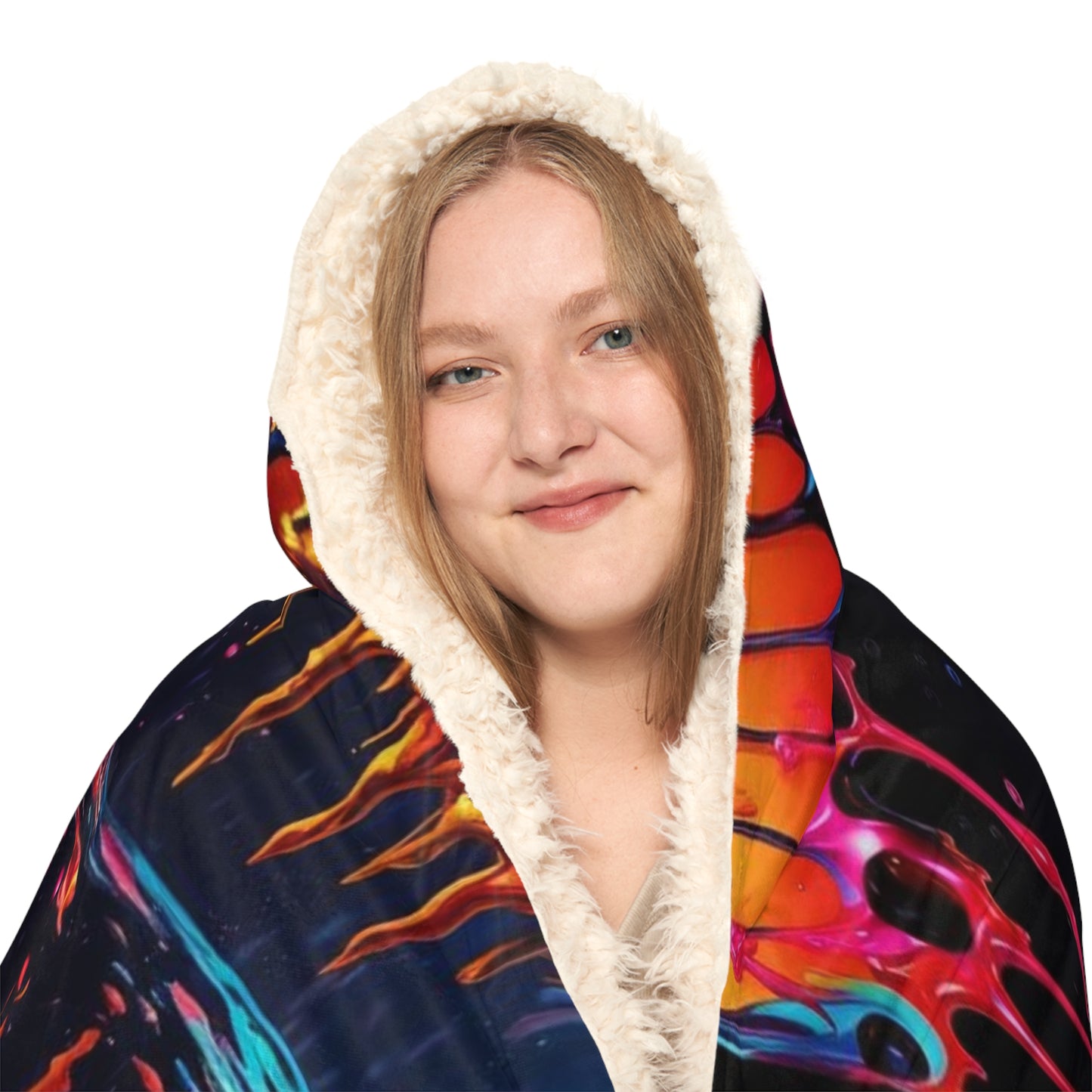 Snuggle Hooded Blanket Pink Butterfly Flair 5