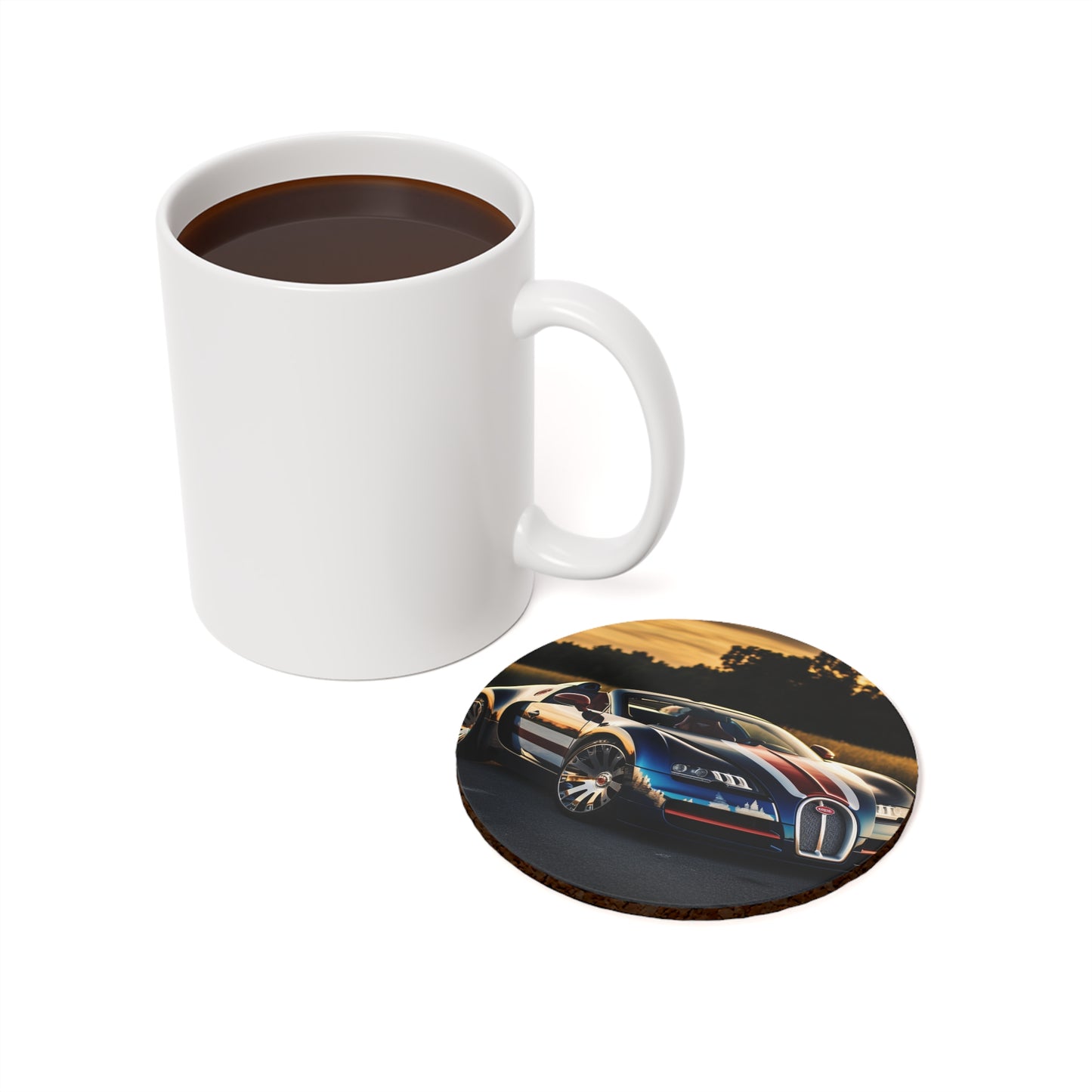 Cork Back Coaster Bugatti Flag American 3