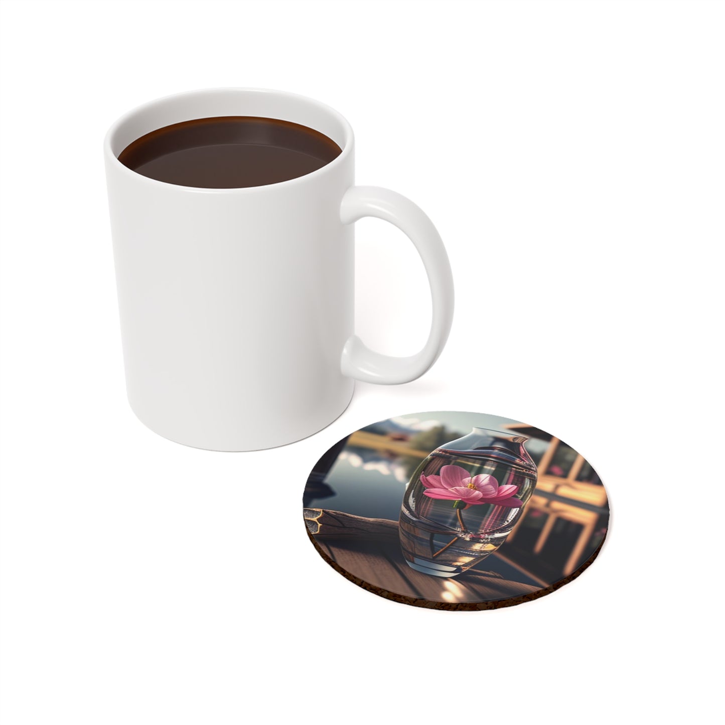 Cork Back Coaster Pink Magnolia 2