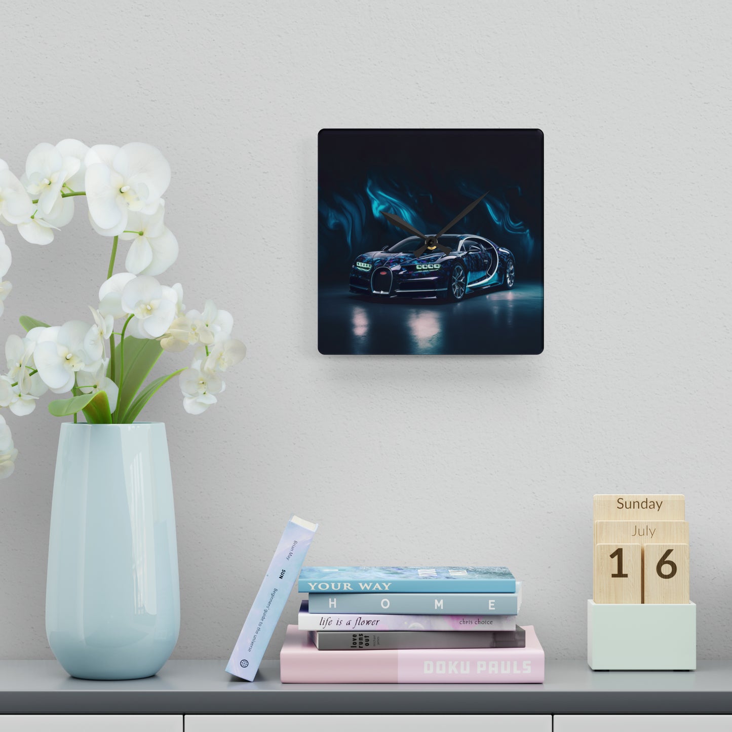Acrylic Wall Clock Hyper Bugatti 1