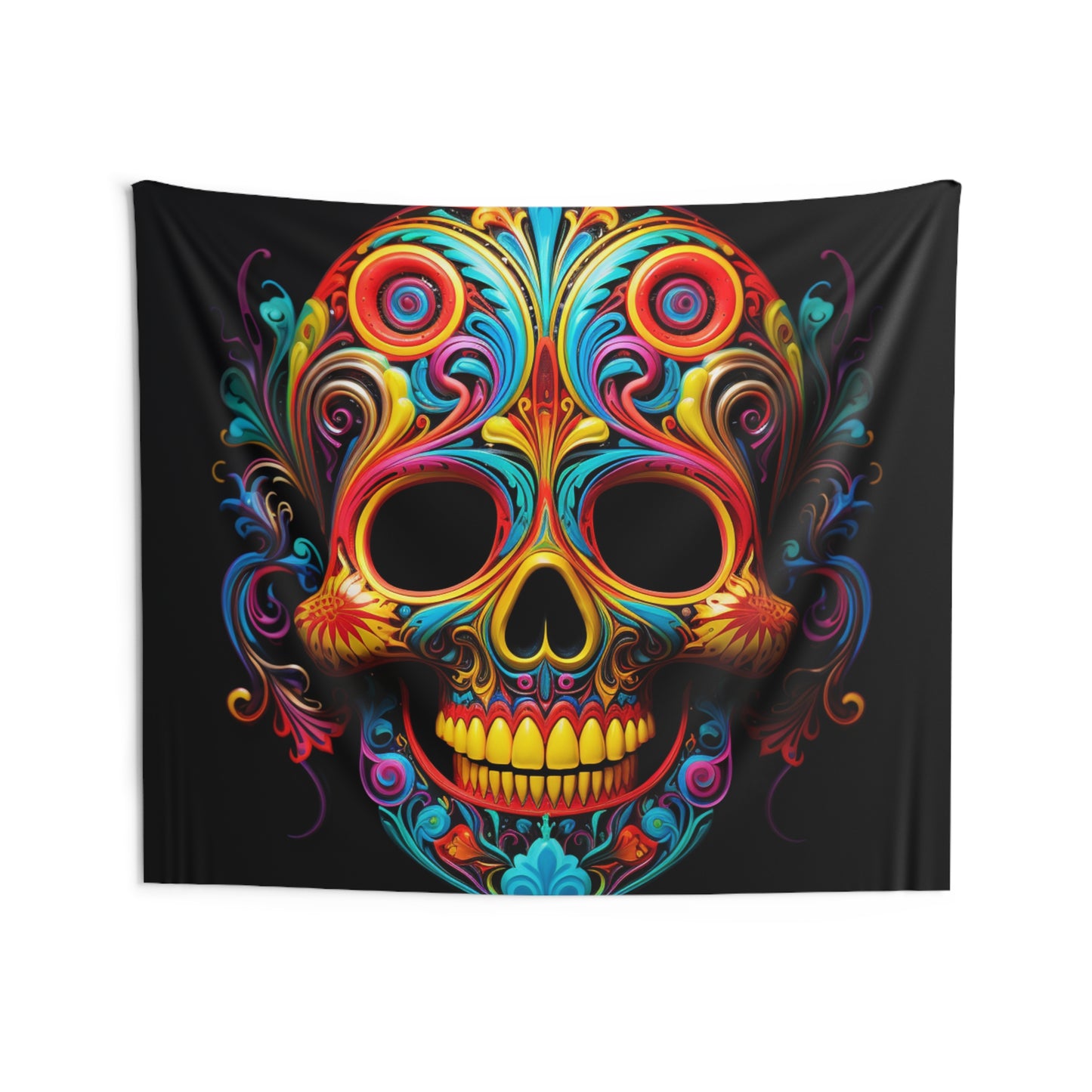 Indoor Wall Tapestries Macro Skull Color 1