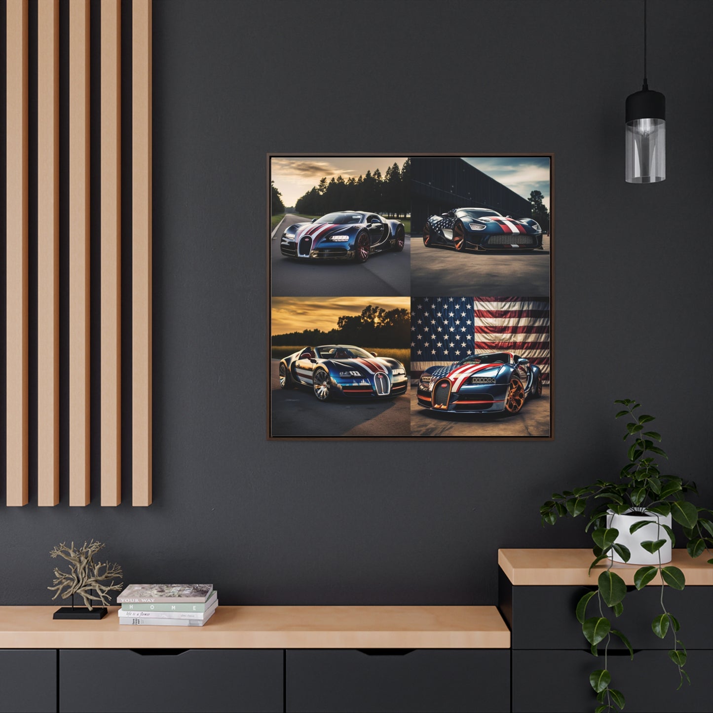 Gallery Canvas Wraps, Square Frame Bugatti Flag American 5