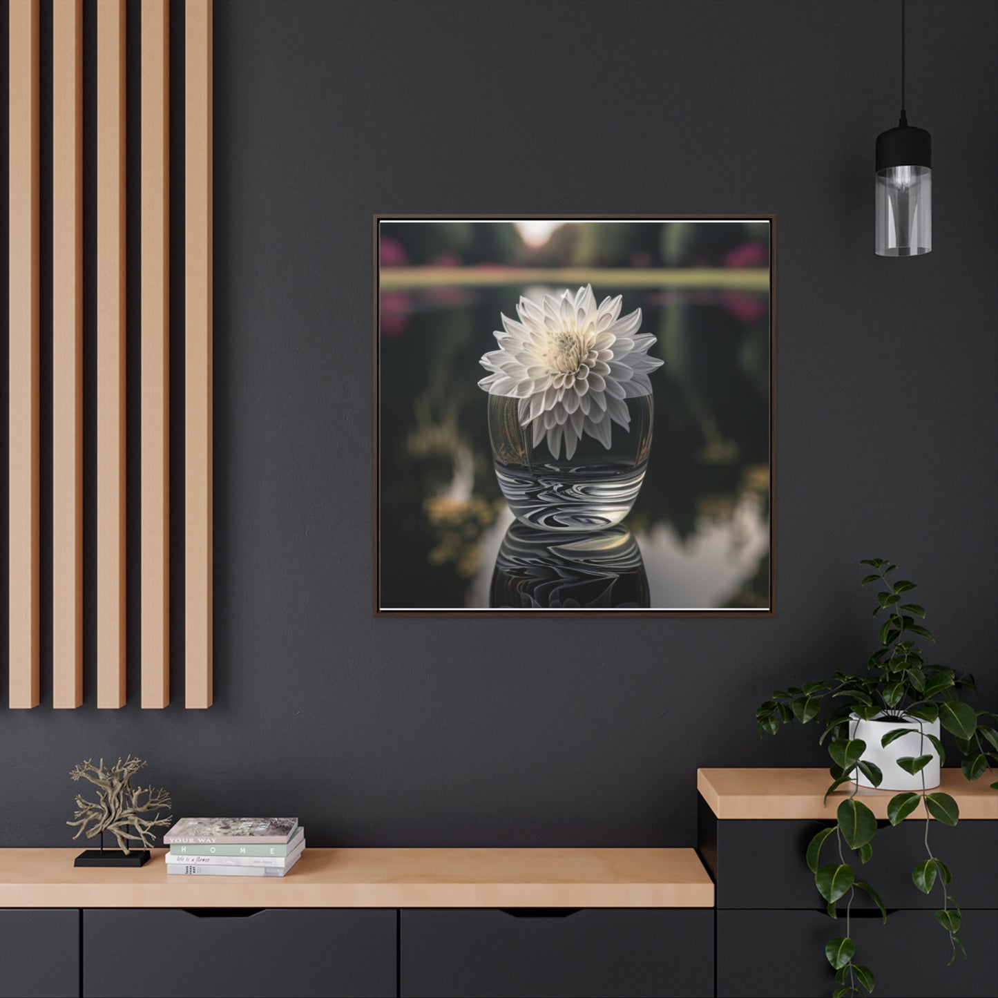 Gallery Canvas Wraps, Square Frame White Dahlia 2