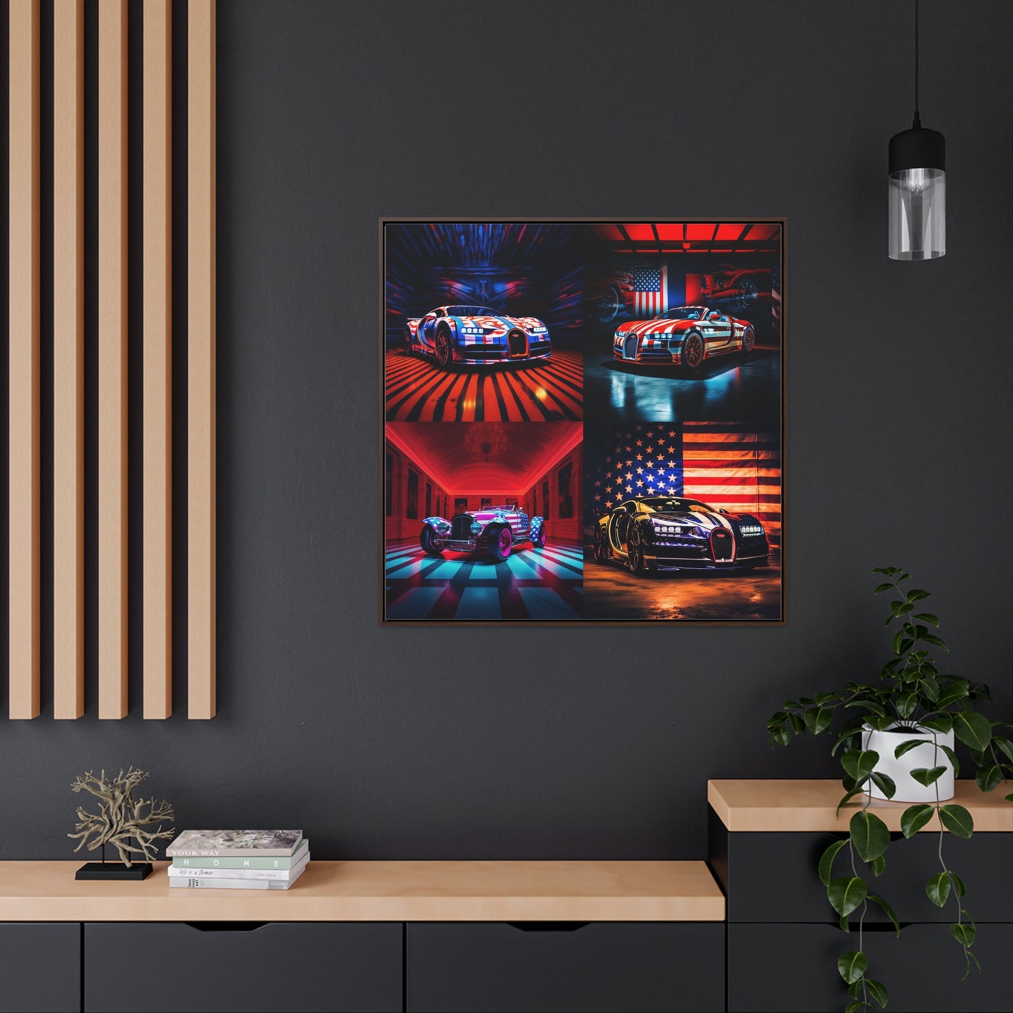 Gallery Canvas Wraps, Square Frame Macro Bugatti American Flag 5