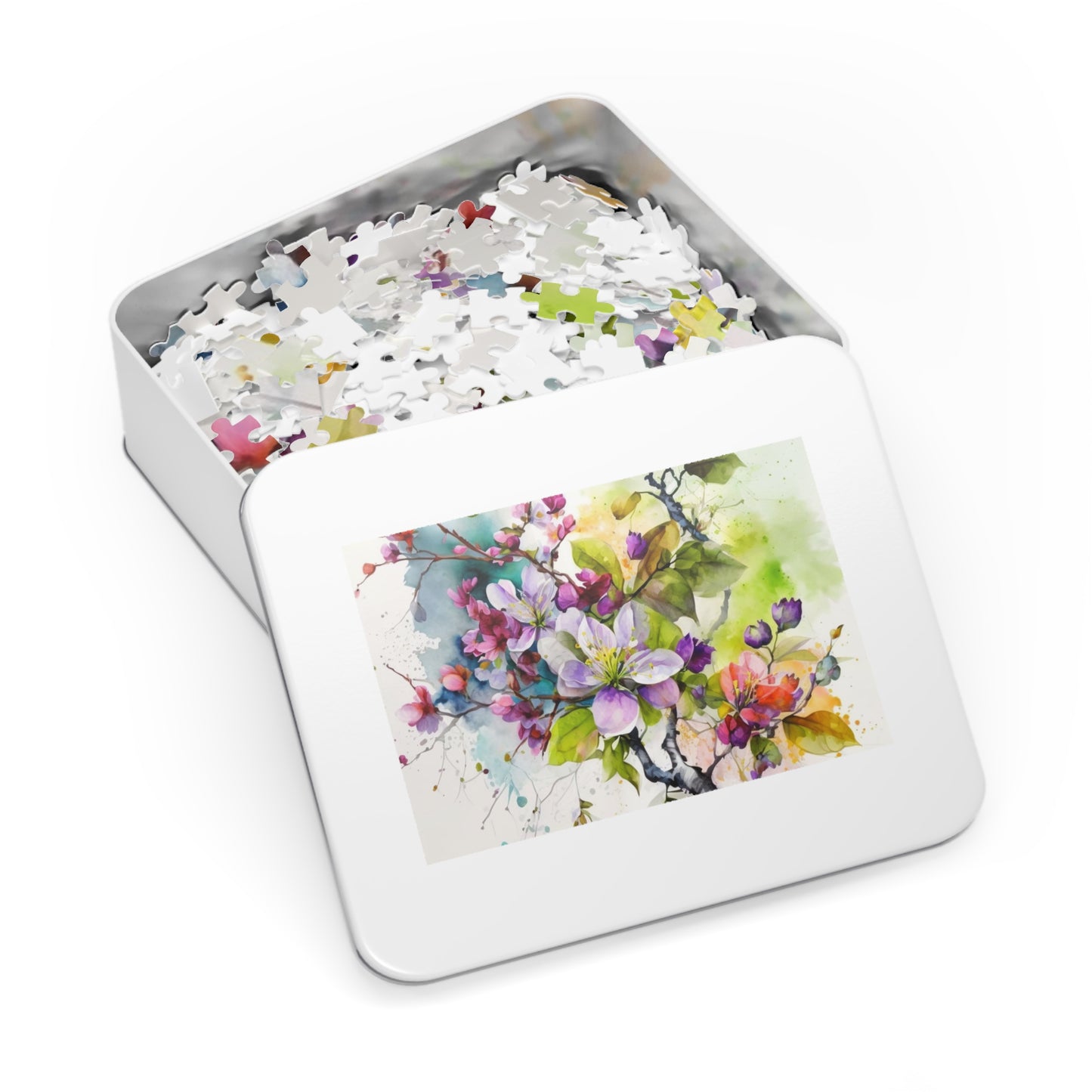 Jigsaw Puzzle (30, 110, 252, 500,1000-Piece) Mother Nature Bright Spring Colors Realistic Watercolor 4
