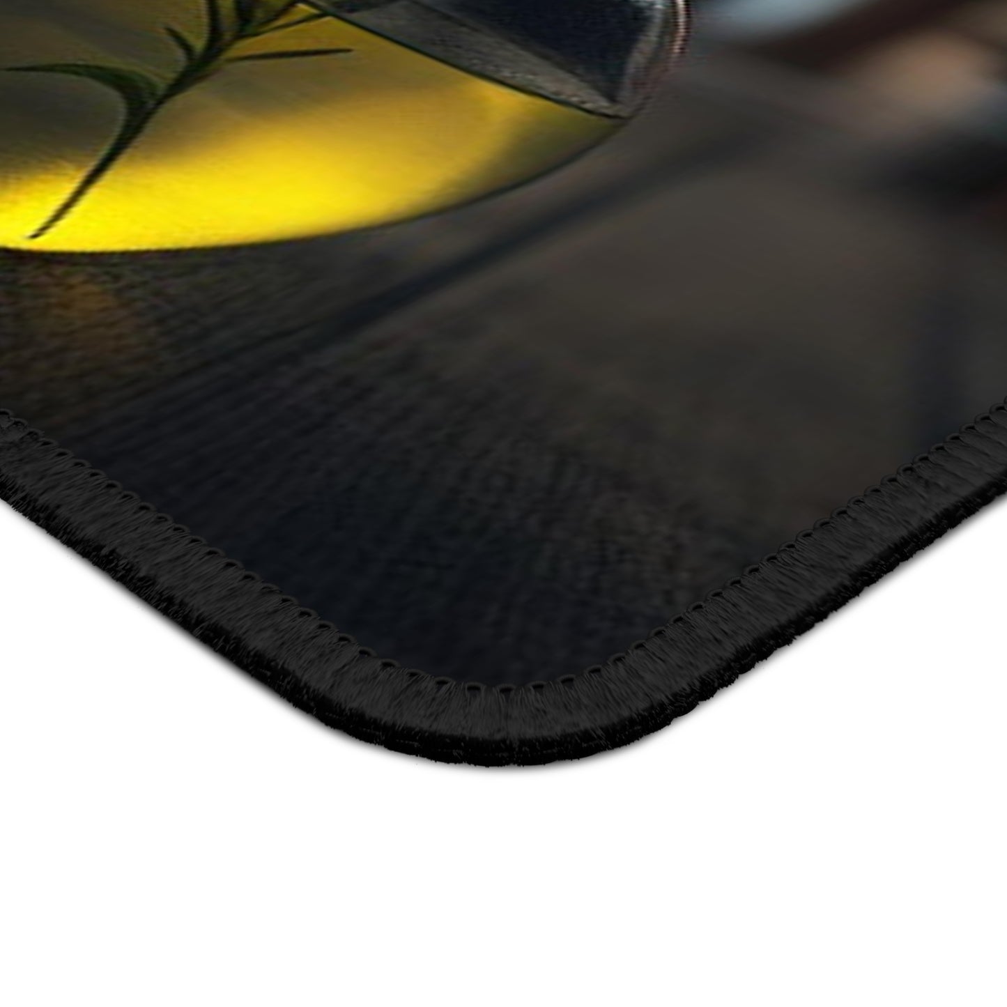 Gaming Mouse Pad Yellow Hibiscus Wood 3