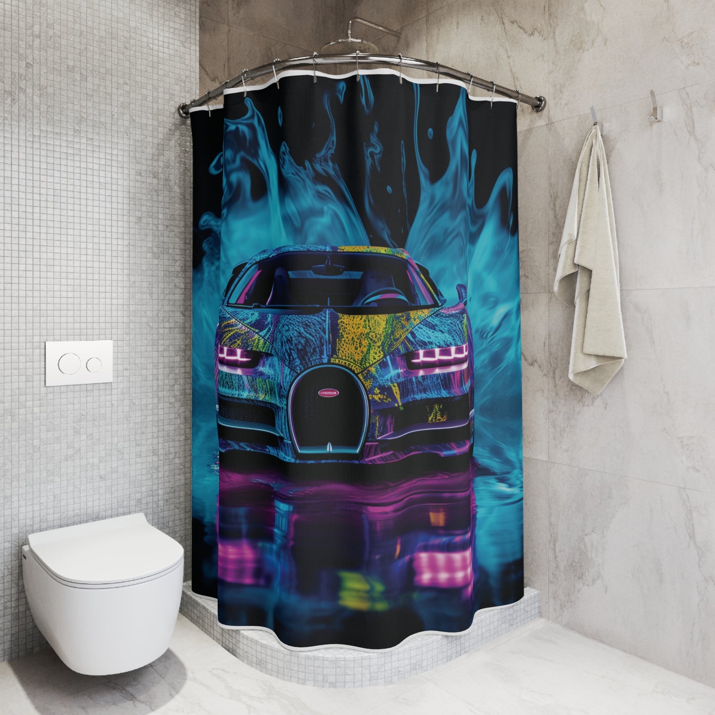 Polyester Shower Curtain Bugatti Water 2