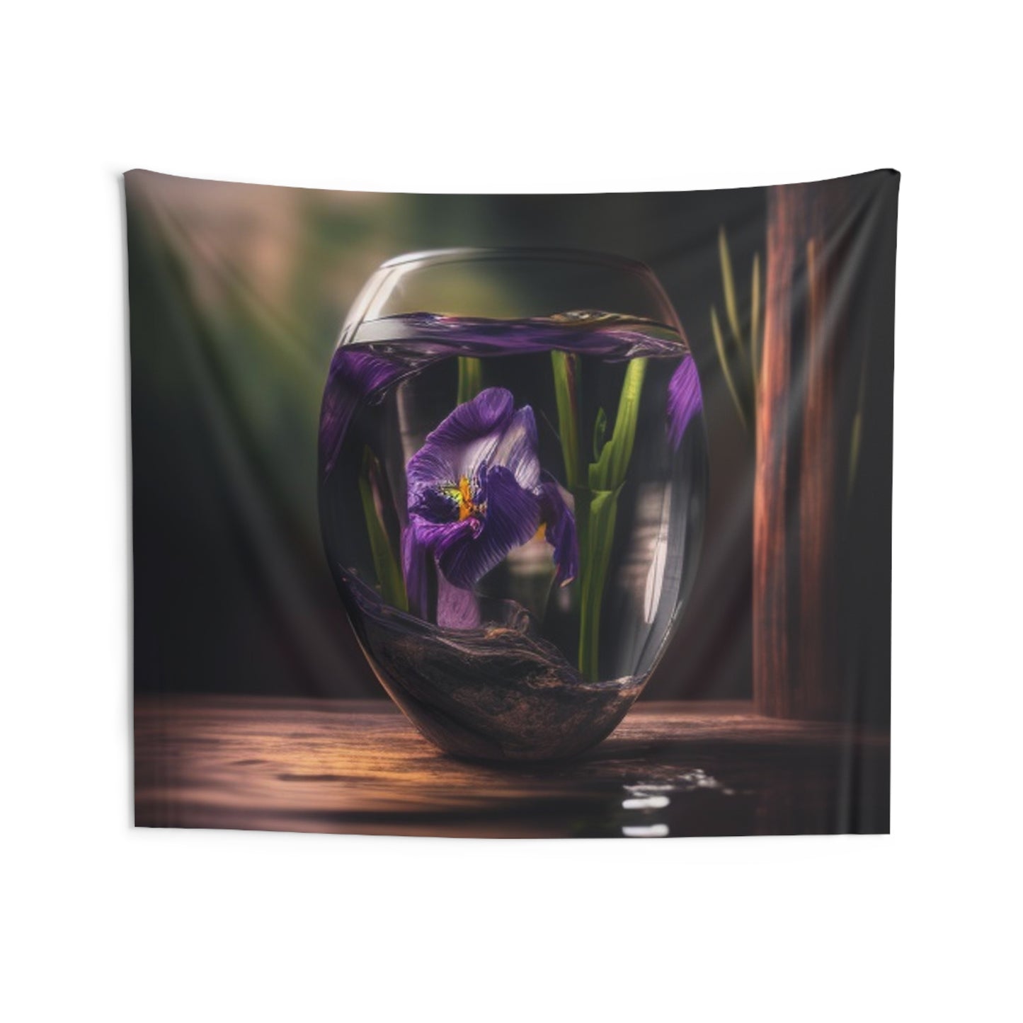 Indoor Wall Tapestries Purple Iris in a vase 4
