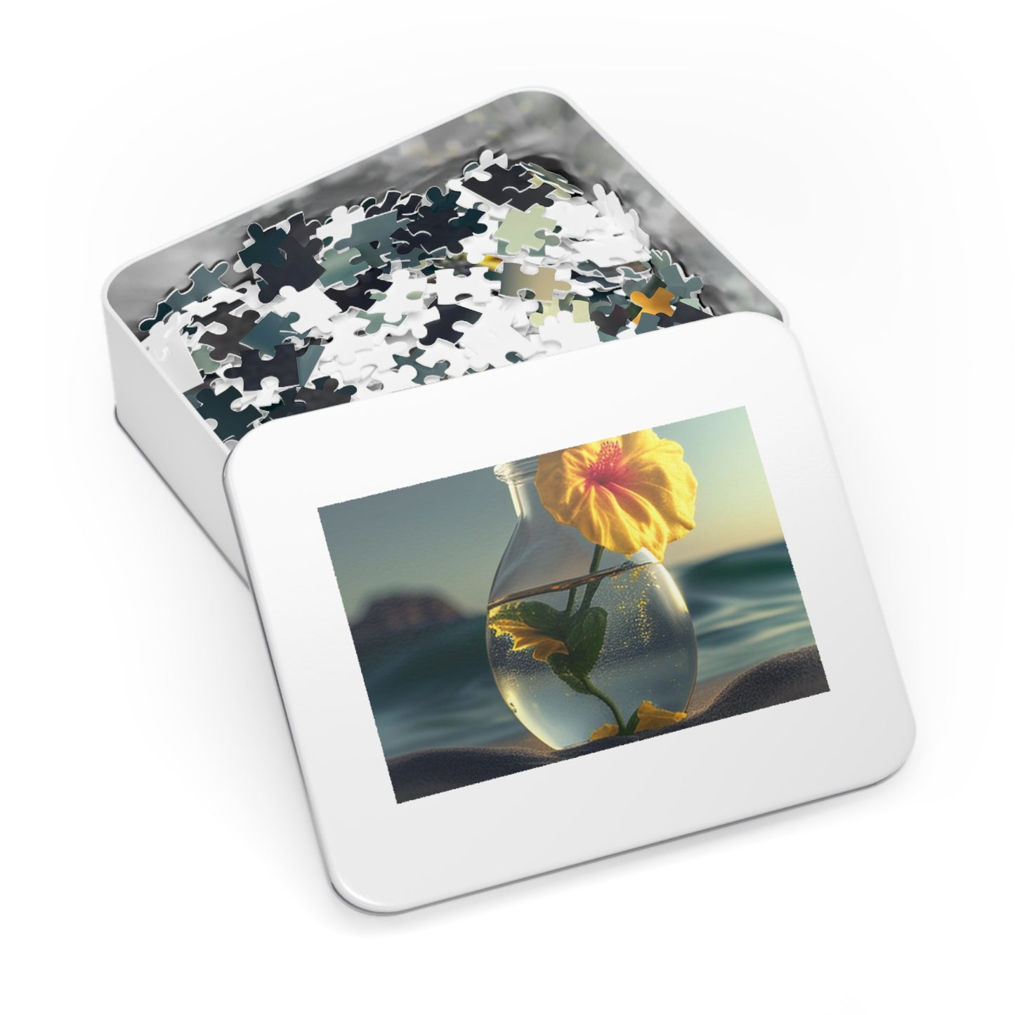 Jigsaw Puzzle (30, 110, 252, 500,1000-Piece) Yellow Hibiscus glass 2