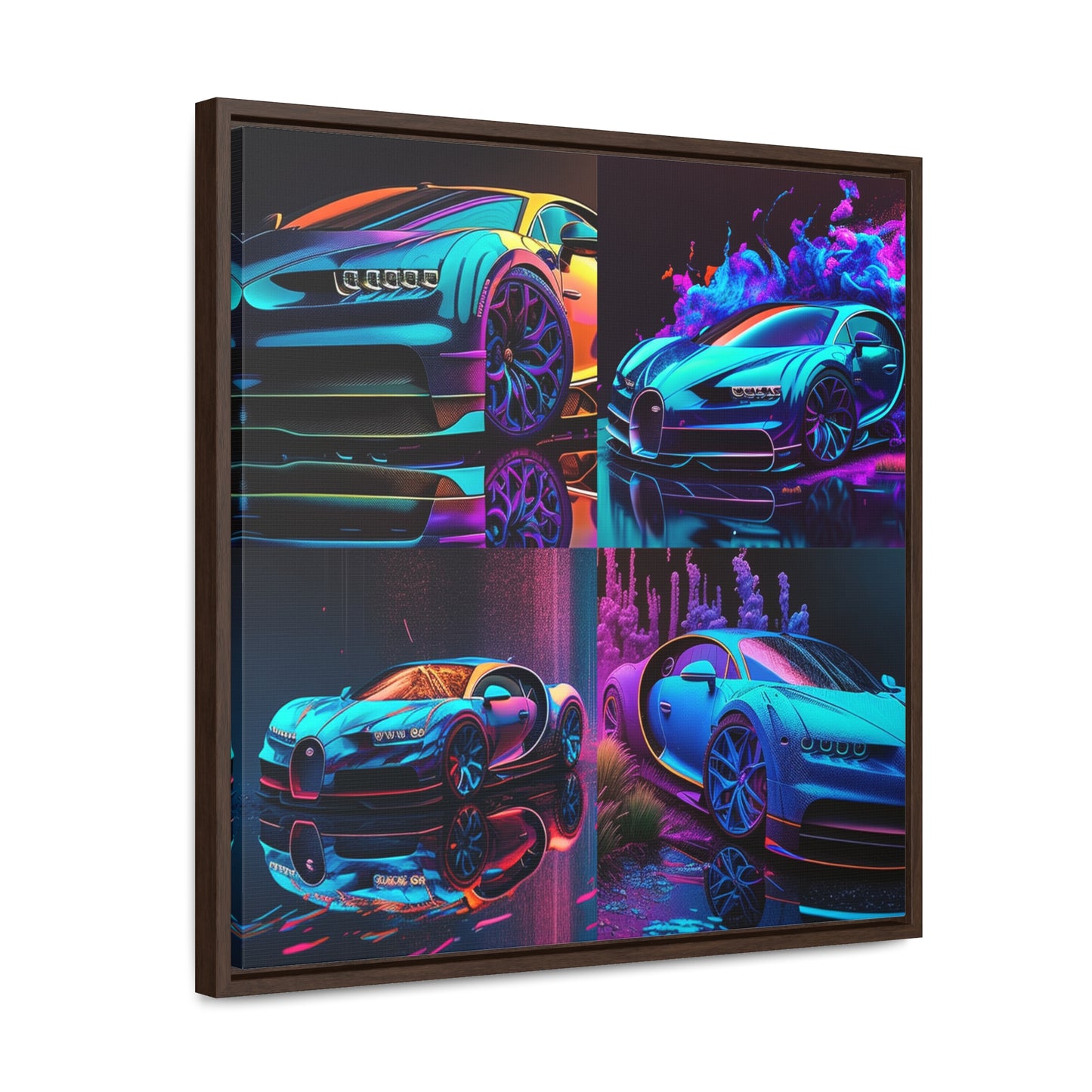 Gallery Canvas Wraps, Square Frame Bugatti Neon Chiron 5