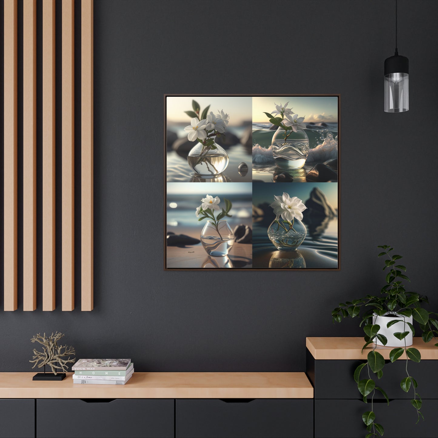 Gallery Canvas Wraps, Square Frame Jasmine glass vase 5