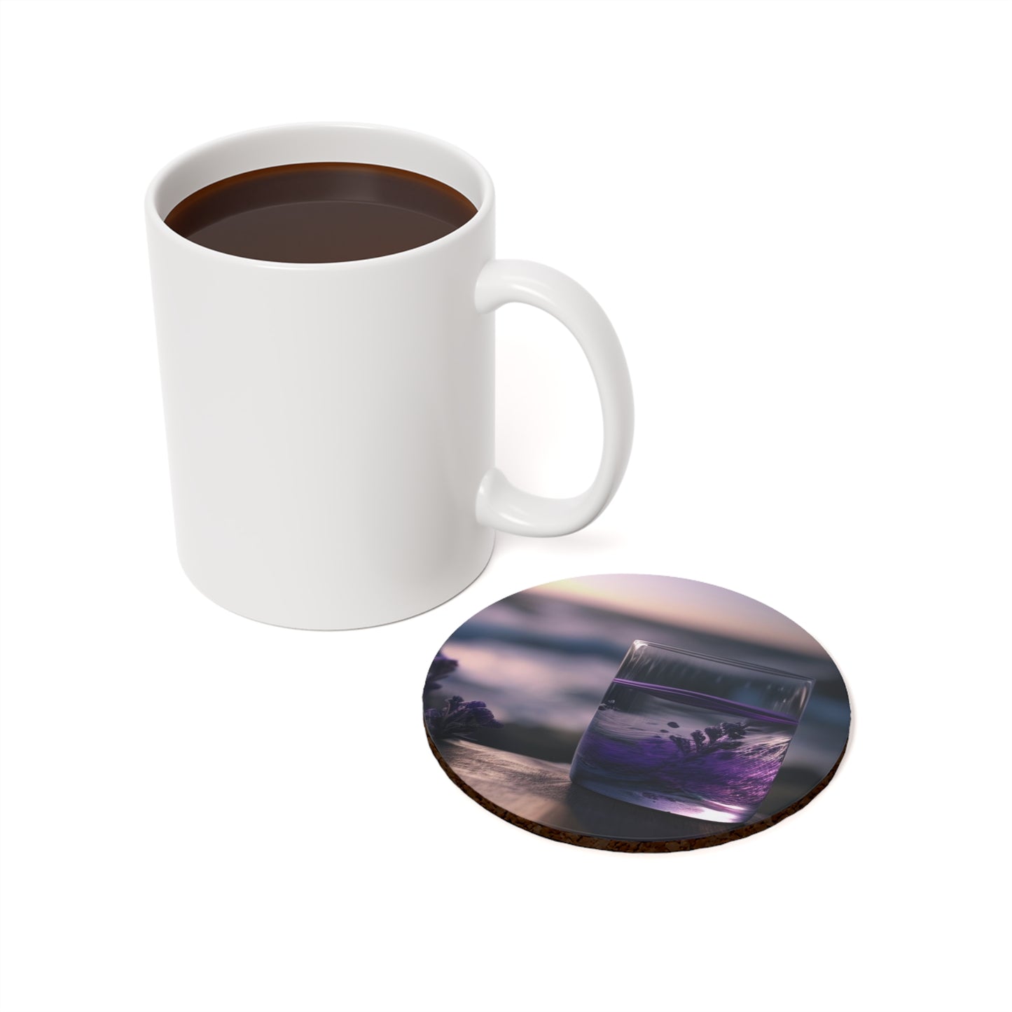 Cork Back Coaster Lavender in a vase 4