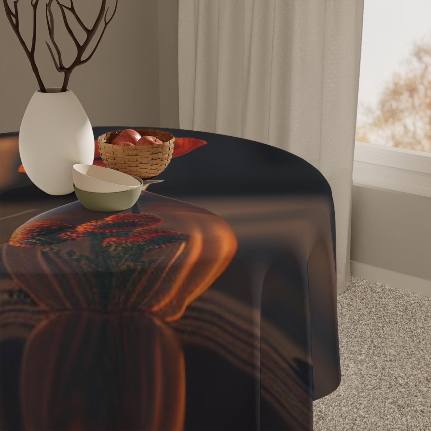 Tablecloth Orange Poppy in a Vase 3