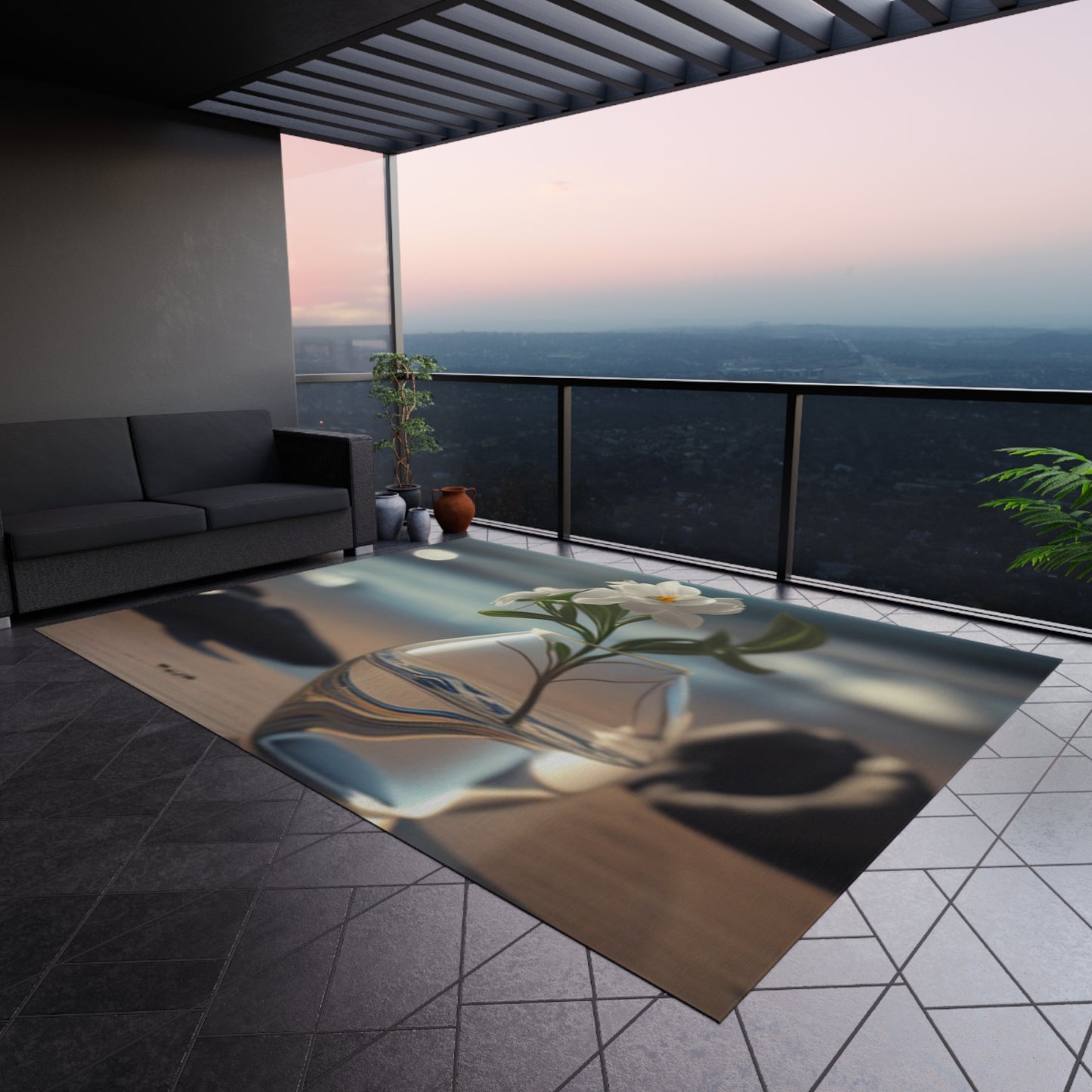 Outdoor Rug Jasmine glass vase 3