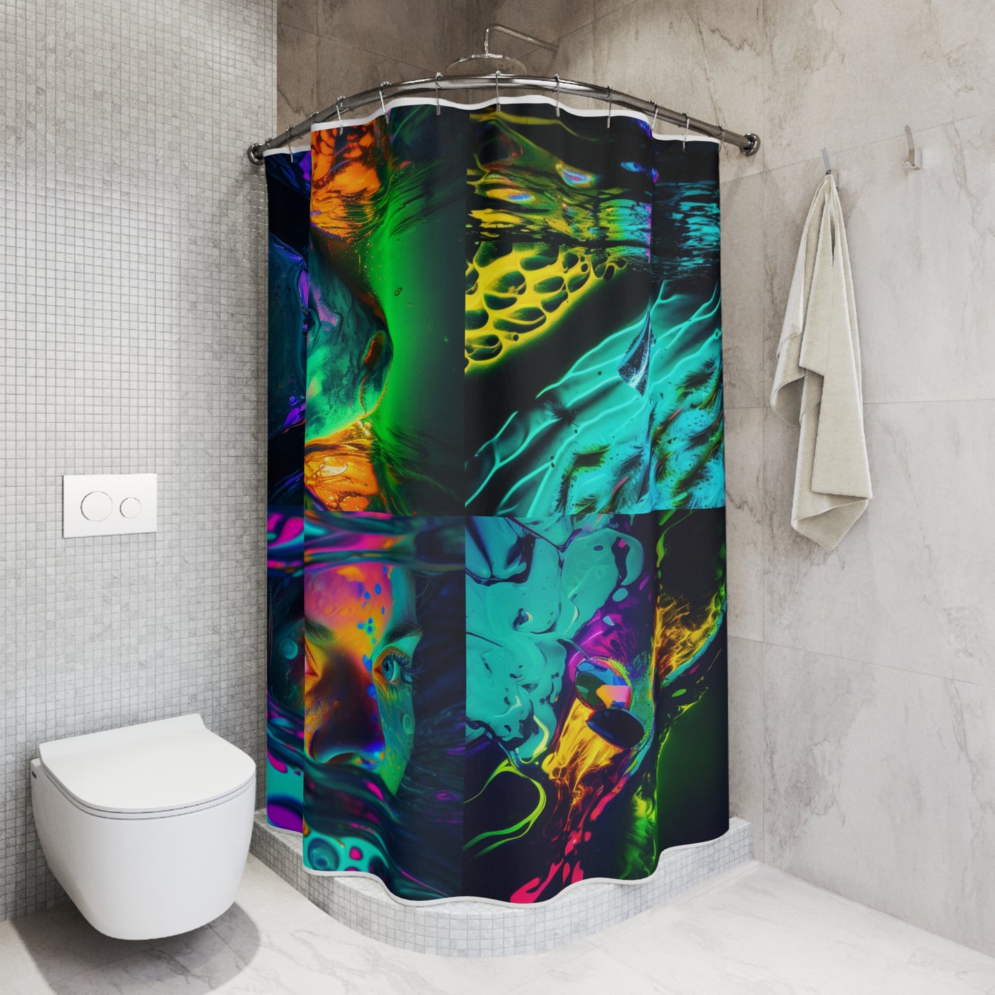 Polyester Shower Curtain Florescent Glow 5