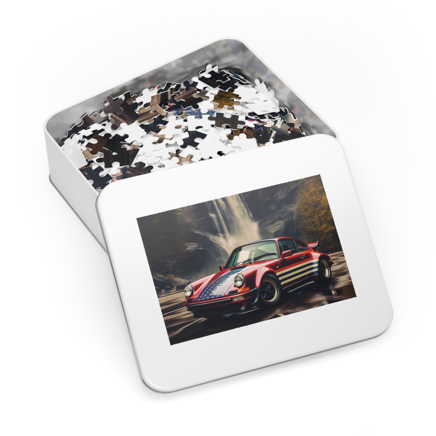 Jigsaw Puzzle (30, 110, 252, 500,1000-Piece) American Flag Porsche Abstract 1