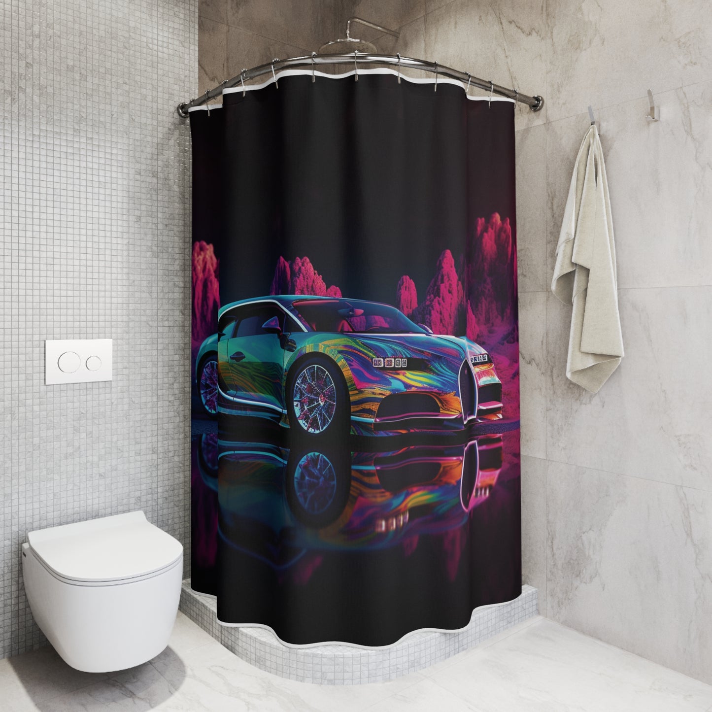 Polyester Shower Curtain Florescent Bugatti Flair 2