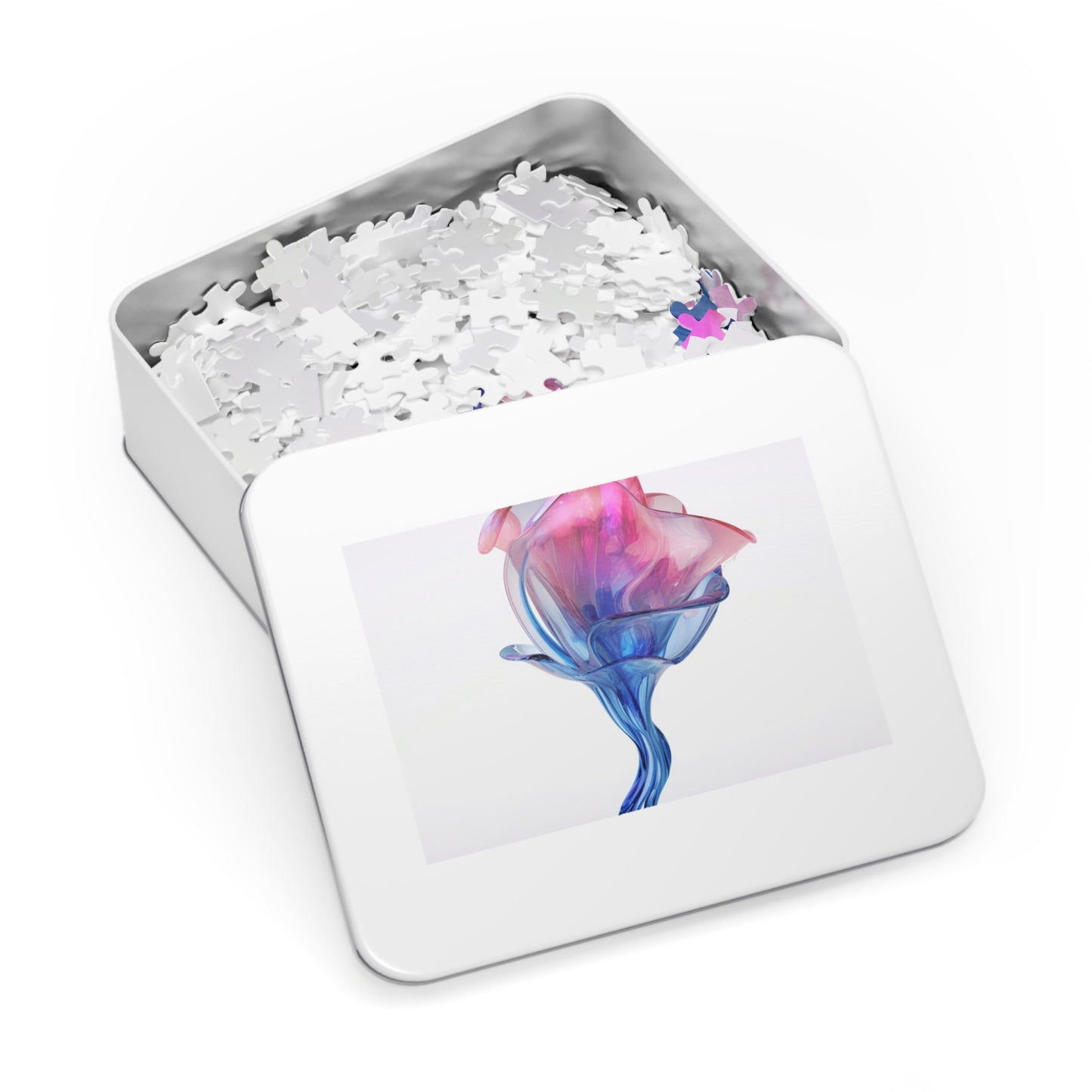 Jigsaw Puzzle (30, 110, 252, 500,1000-Piece) Pink & Blue Tulip Rose 4