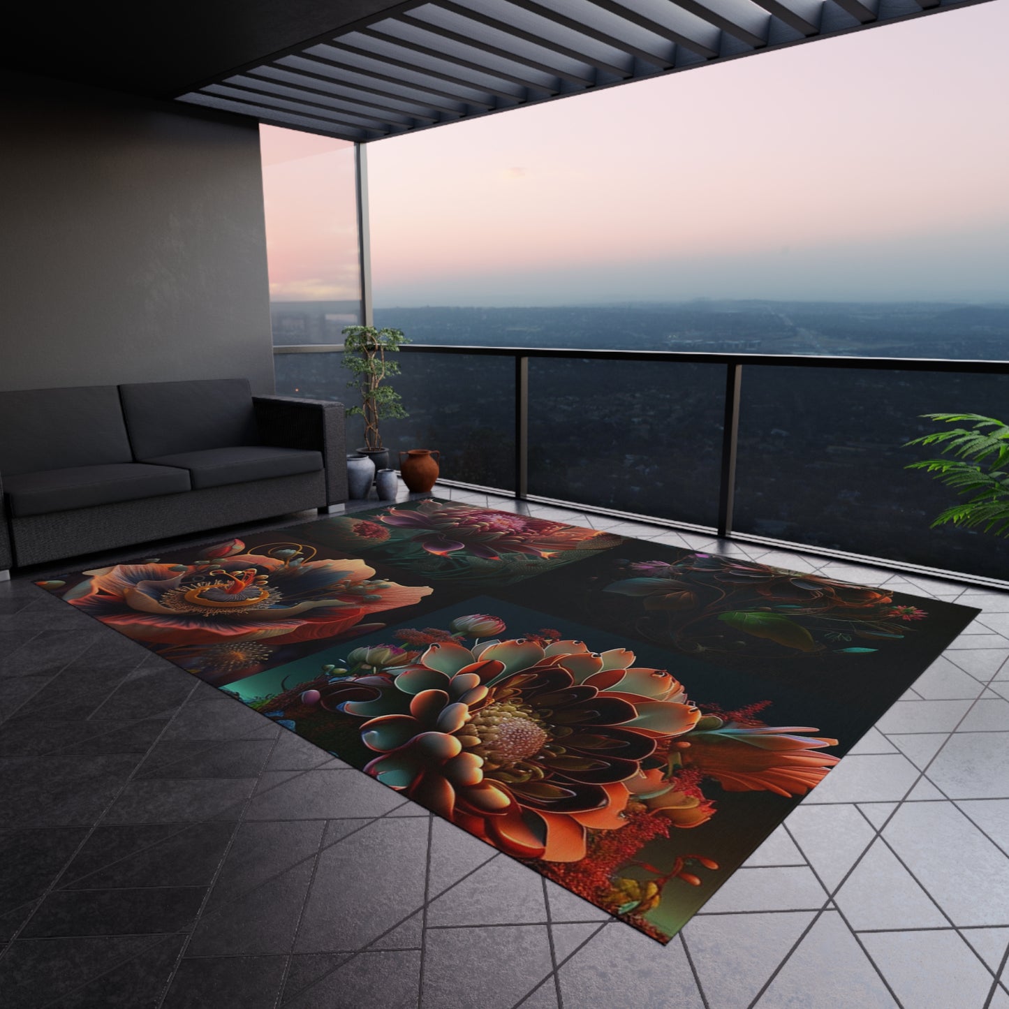 Outdoor Rug Flower Arangment 5