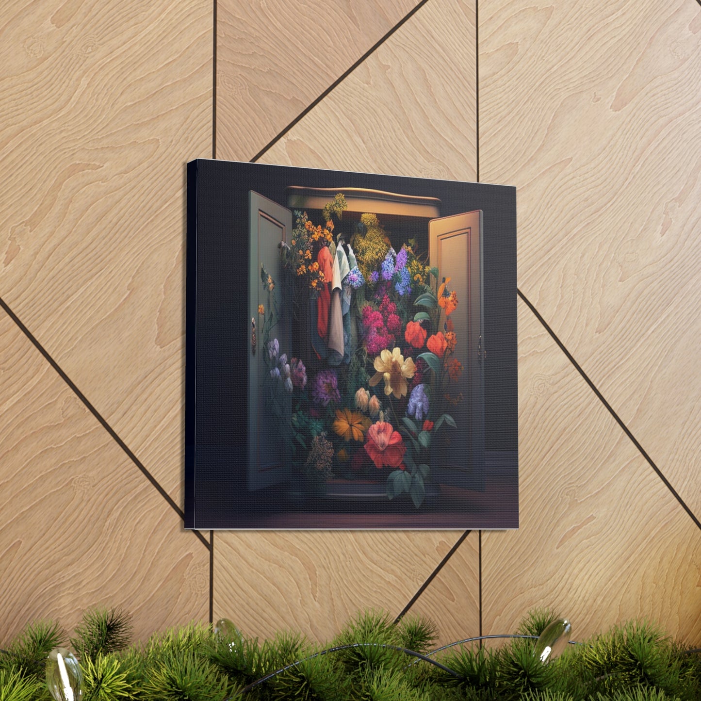 Canvas Gallery Wraps A Wardrobe Surrounded by Flowers 4