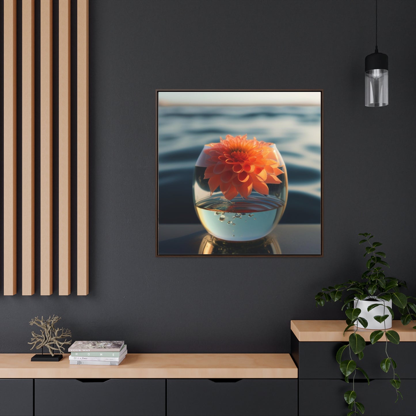Gallery Canvas Wraps, Square Frame Dahlia Orange 2