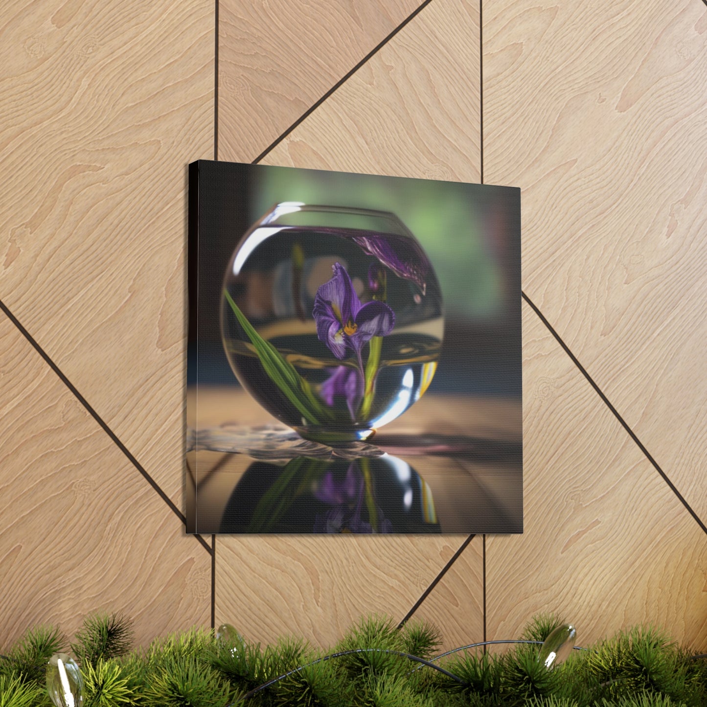 Canvas Gallery Wraps Purple Iris in a vase 1