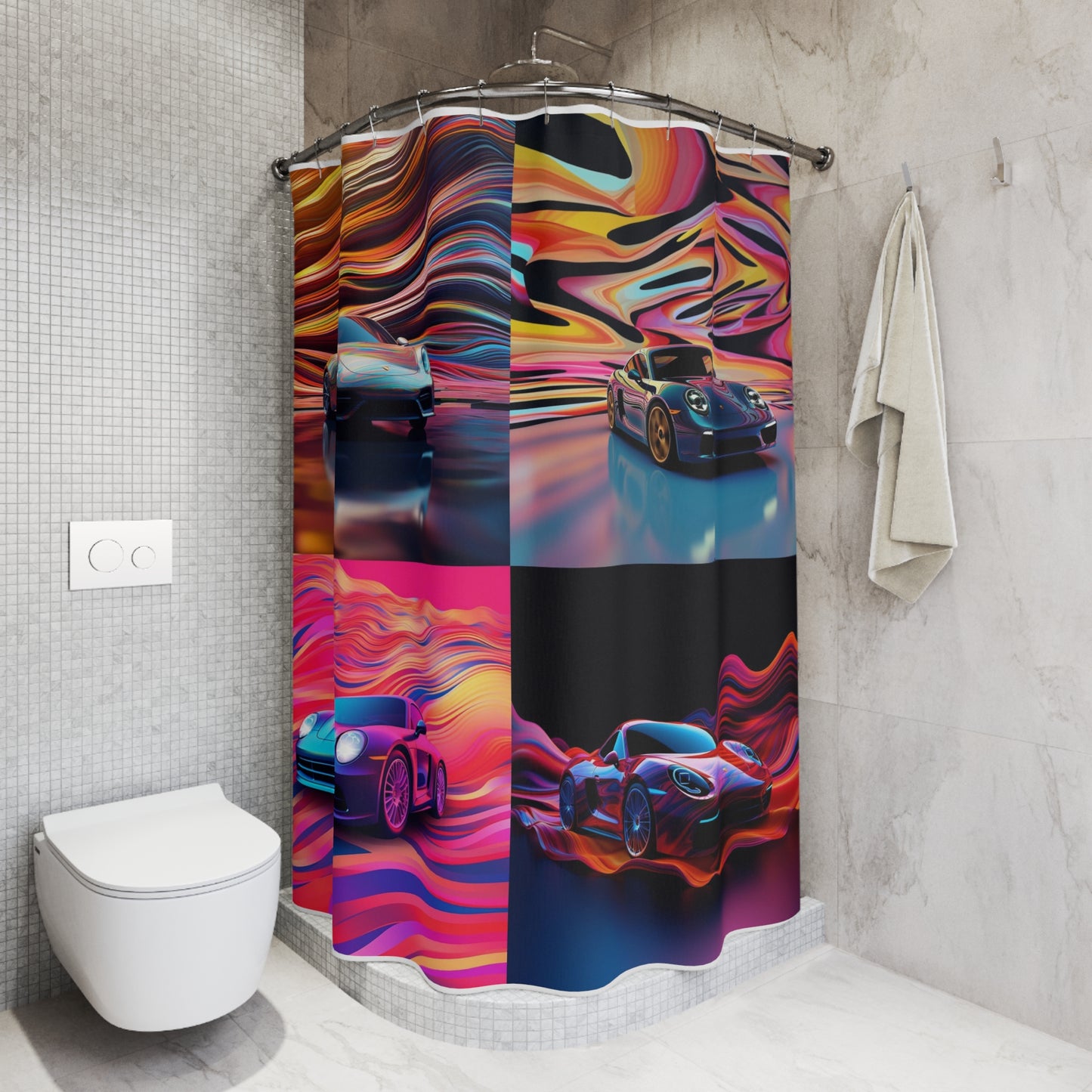 Polyester Shower Curtain Porsche Water Fusion 5