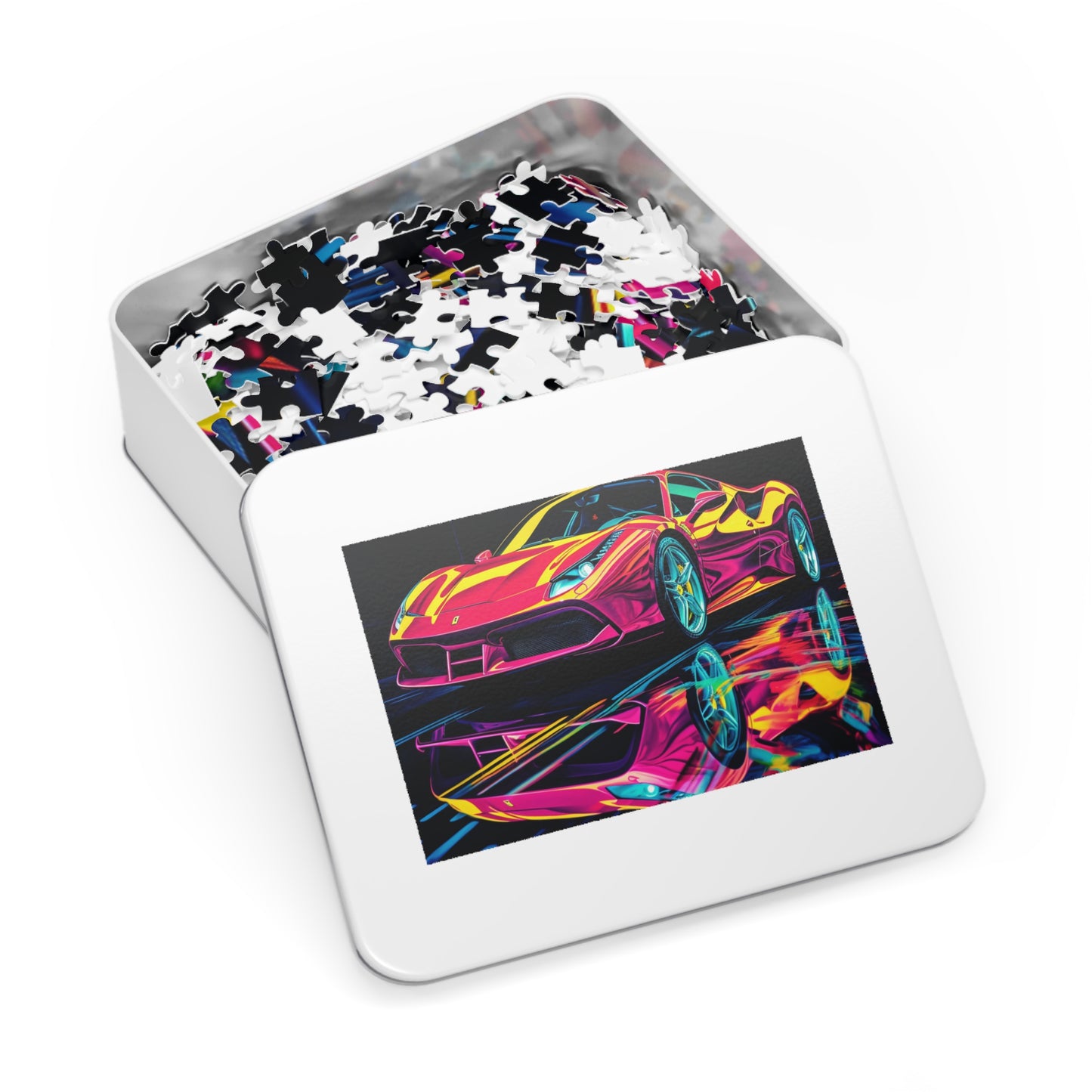 Jigsaw Puzzle (30, 110, 252, 500,1000-Piece) Pink Ferrari Macro 1
