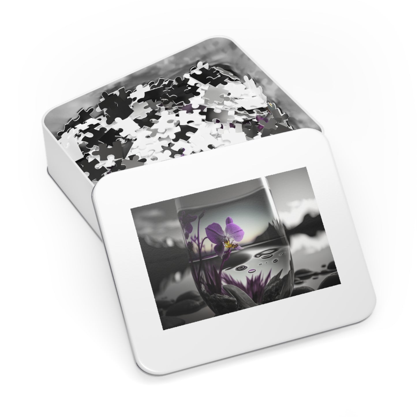 Jigsaw Puzzle (30, 110, 252, 500,1000-Piece) Purple Orchid Glass vase 2